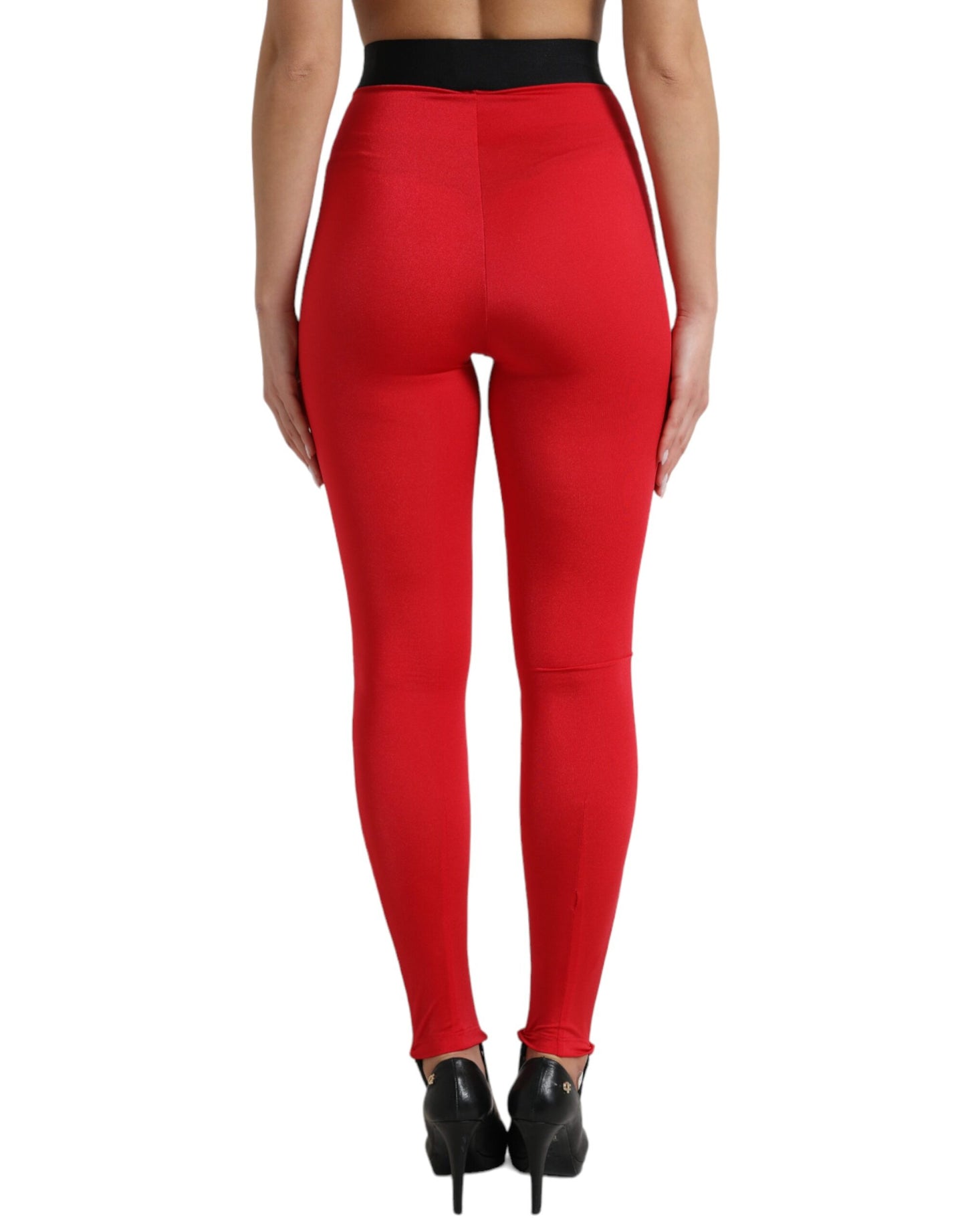 Dolce & Gabbana Elegant High Waist Red Leggings IT40 | S