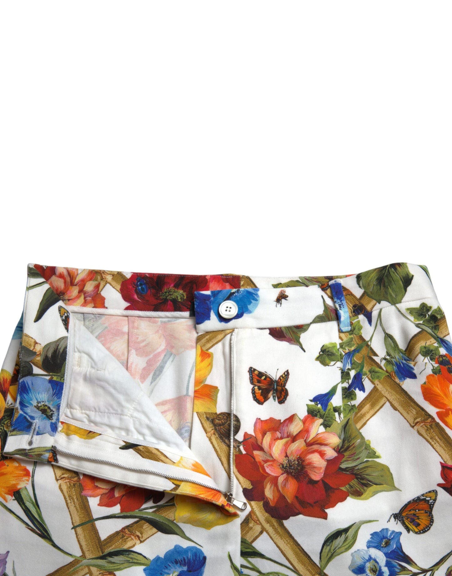 Dolce & Gabbana Floral High Waist Cropped Fashion Pants IT40 | S