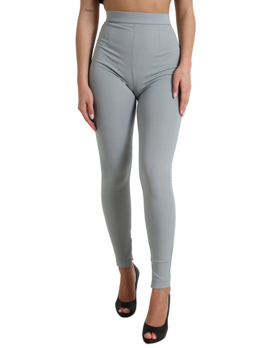 Dolce & Gabbana Elegant High Waist Leggings in Gray IT40 | S