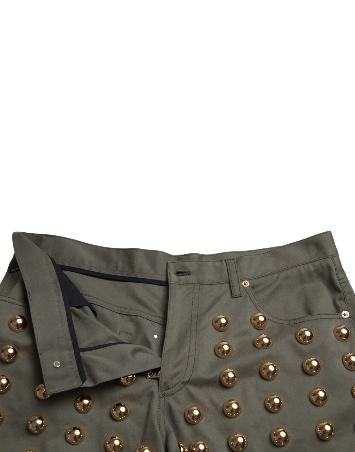 Dolce & Gabbana Emerald High Waist Embellished Shorts IT40 | S