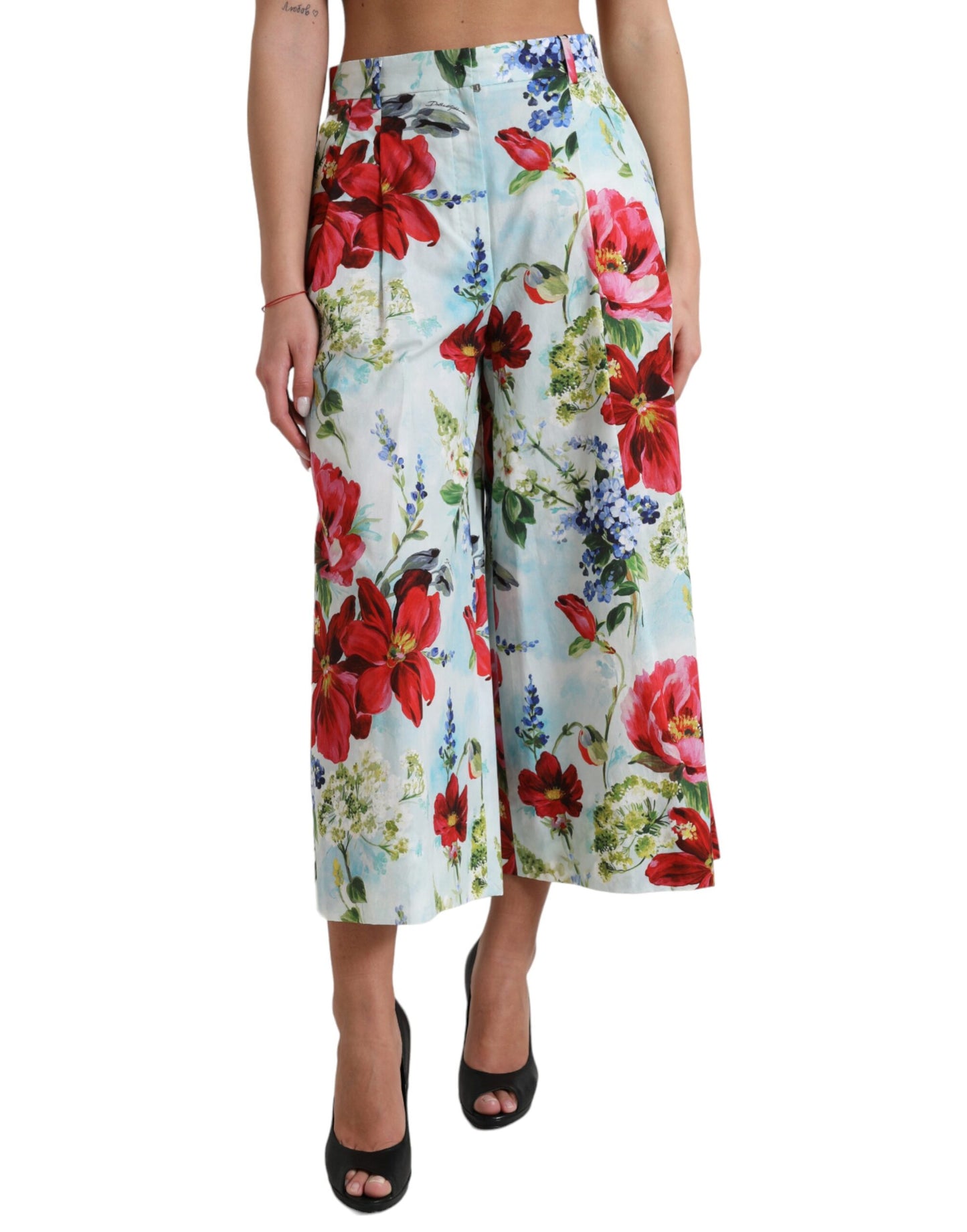 Dolce & Gabbana Floral High Waist Wide Leg Pants IT42 / M