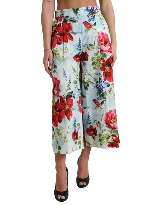 Dolce & Gabbana Floral High Waist Wide Leg Pants IT42 / M