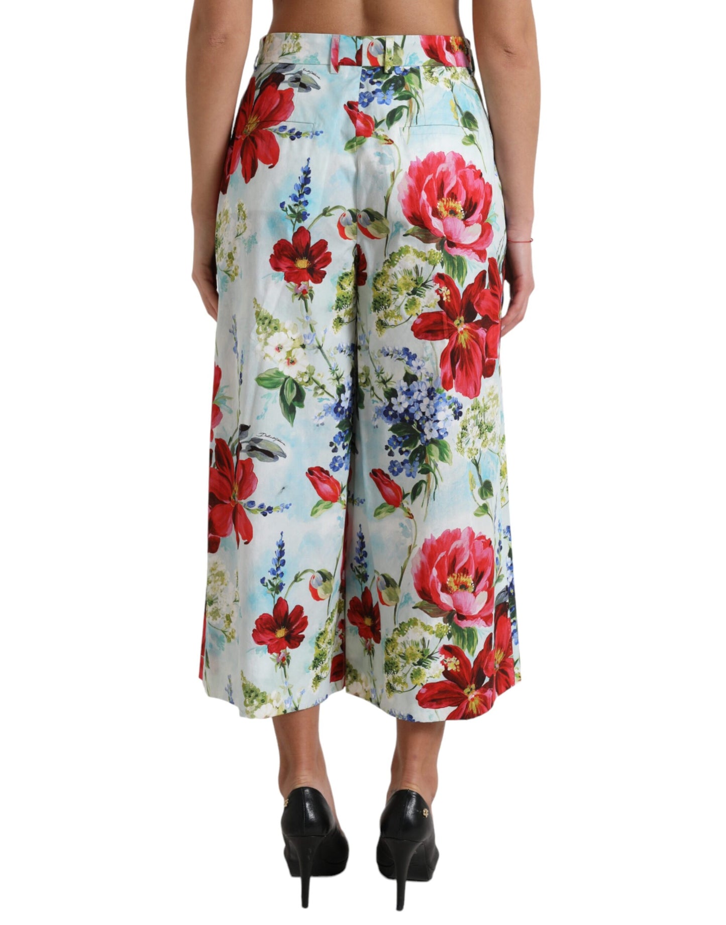 Dolce & Gabbana Floral High Waist Wide Leg Pants IT42 / M