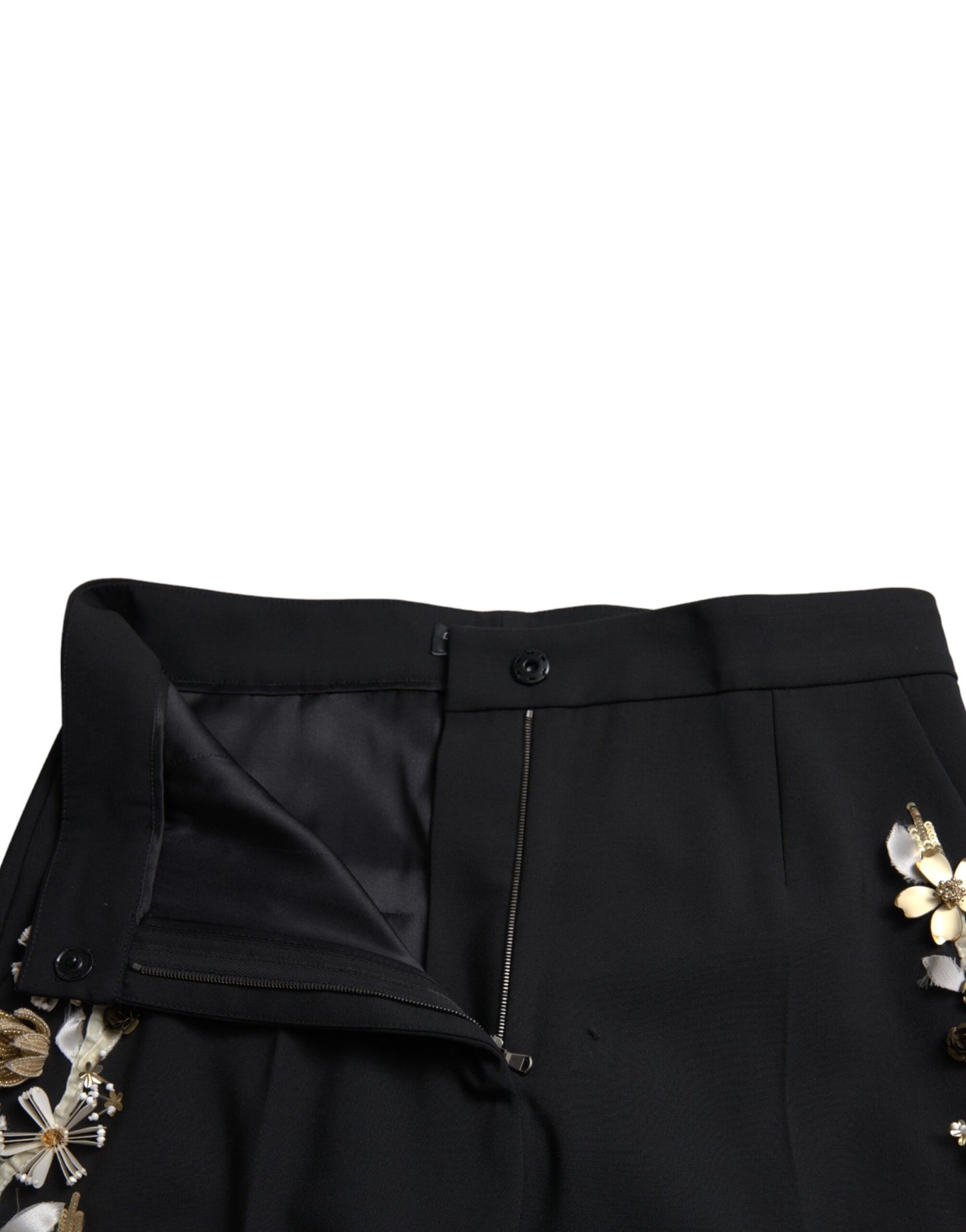 Dolce & Gabbana Elegant High Waist Floral Tapered Pants IT40 | S