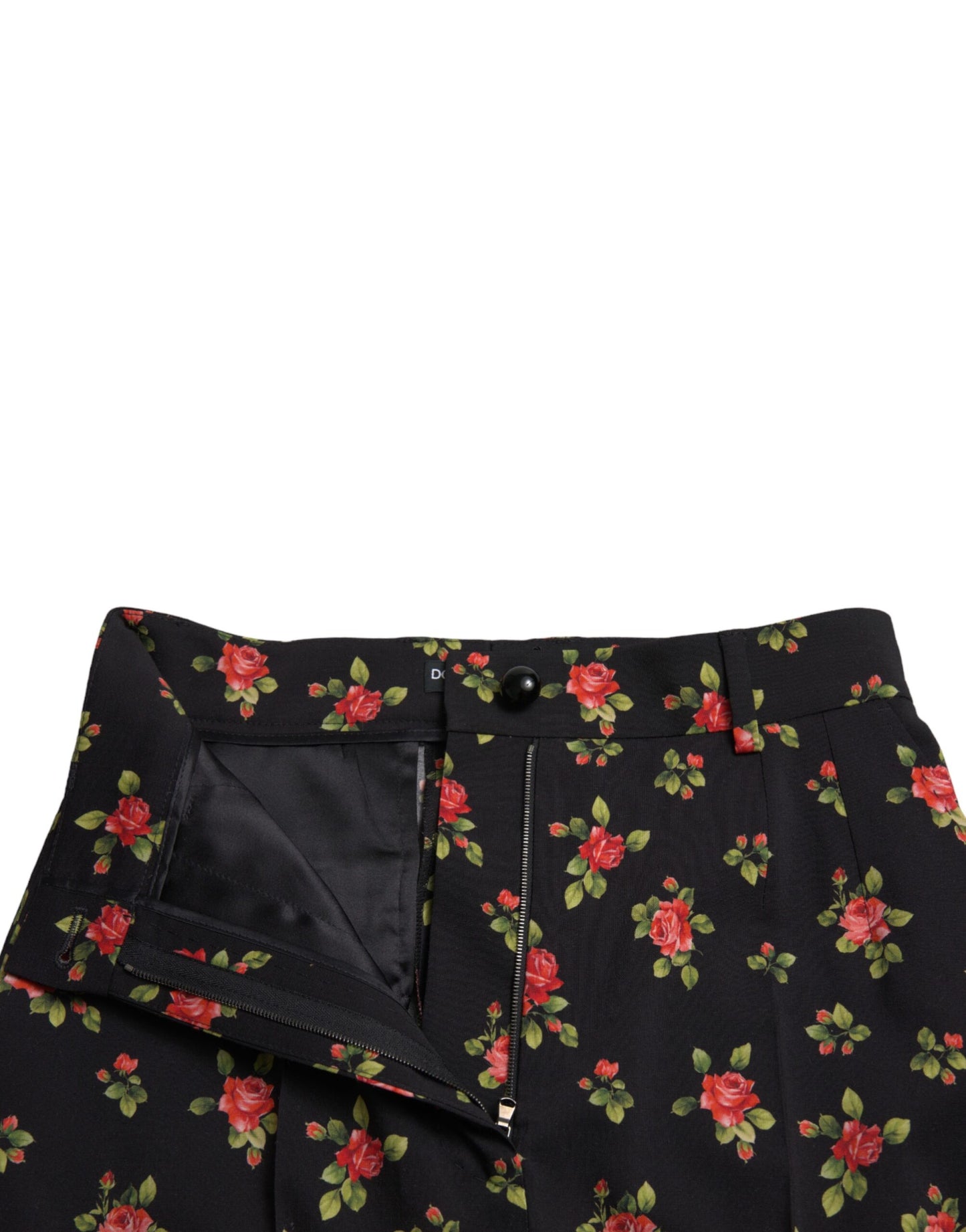 Dolce & Gabbana Elegant High-Waist Floral Tapered Pants IT40 | S