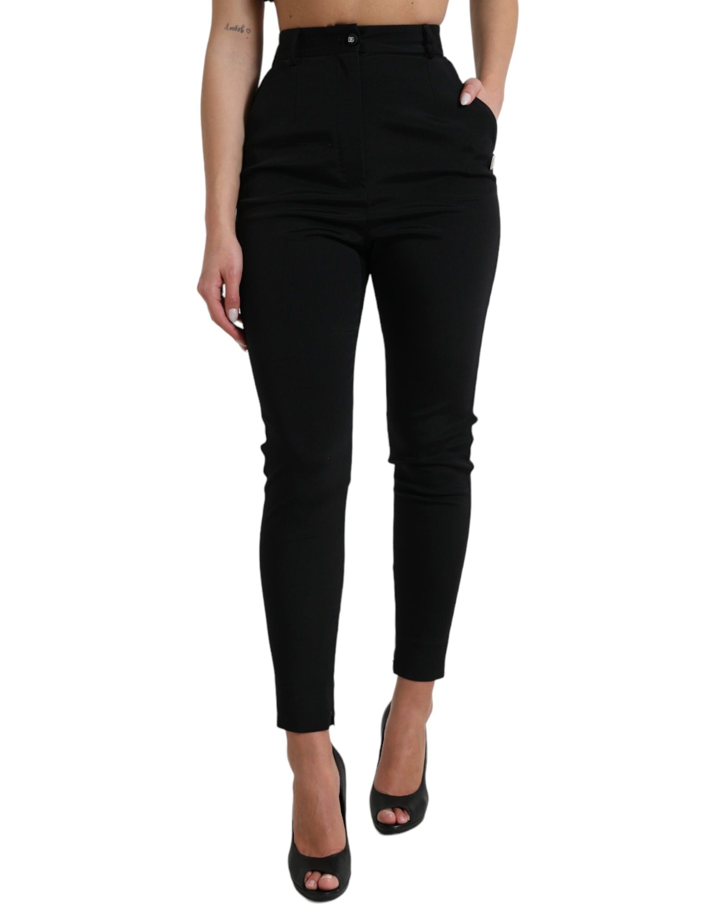 Dolce & Gabbana Elegant High Waist Skinny Pants IT40 | S