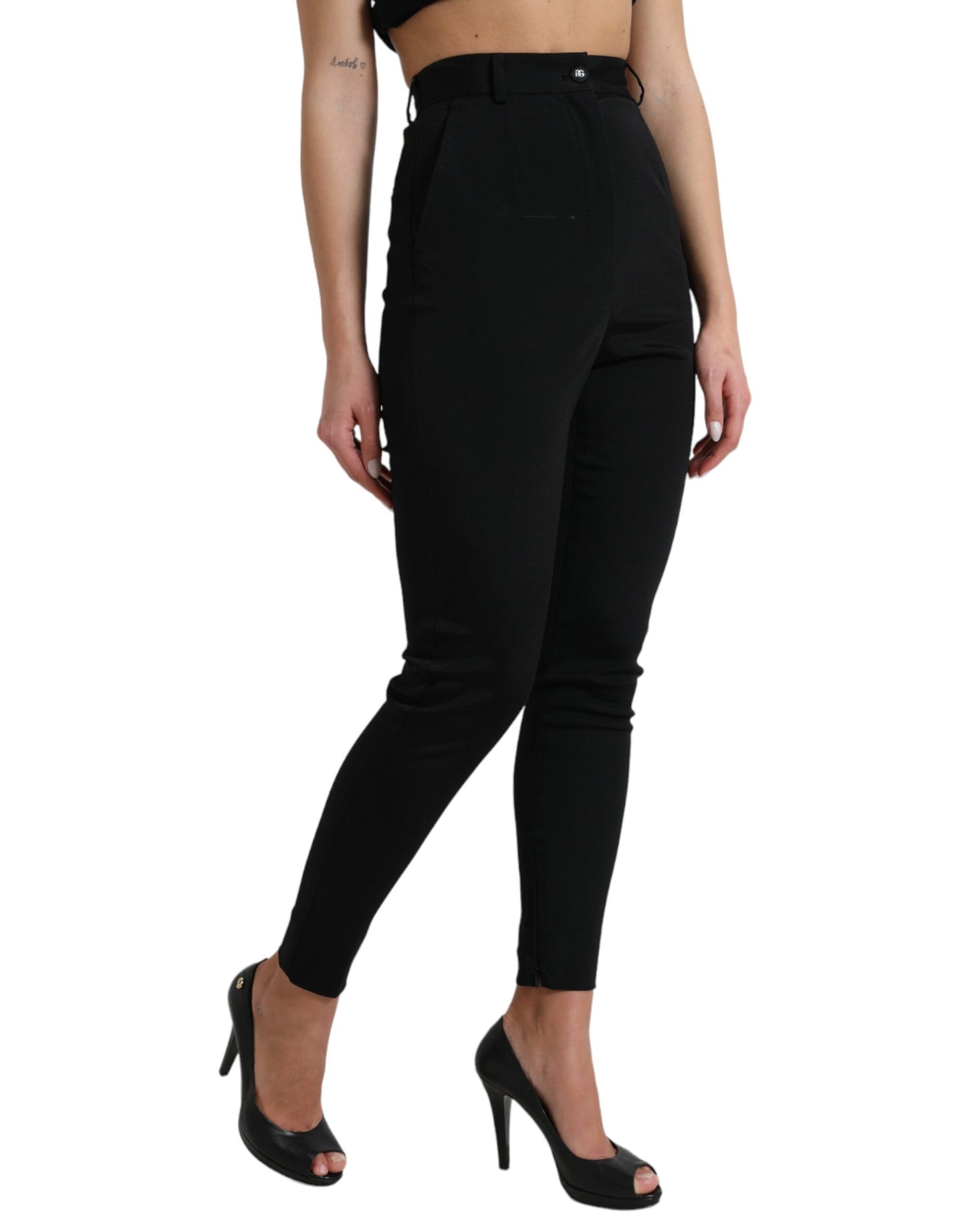 Dolce & Gabbana Elegant High Waist Skinny Pants IT40 | S