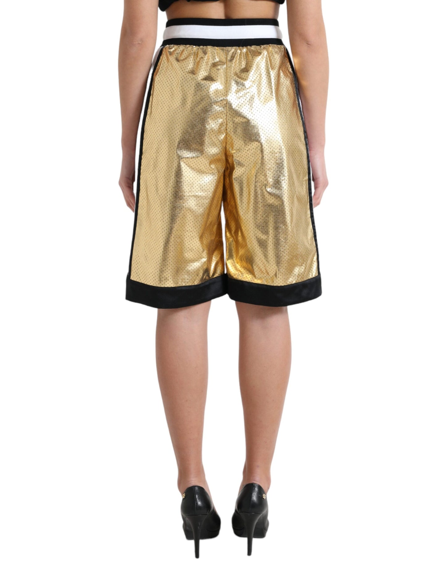 Dolce & Gabbana Elevated Elegance: High Waist Golden Shorts IT40 | S