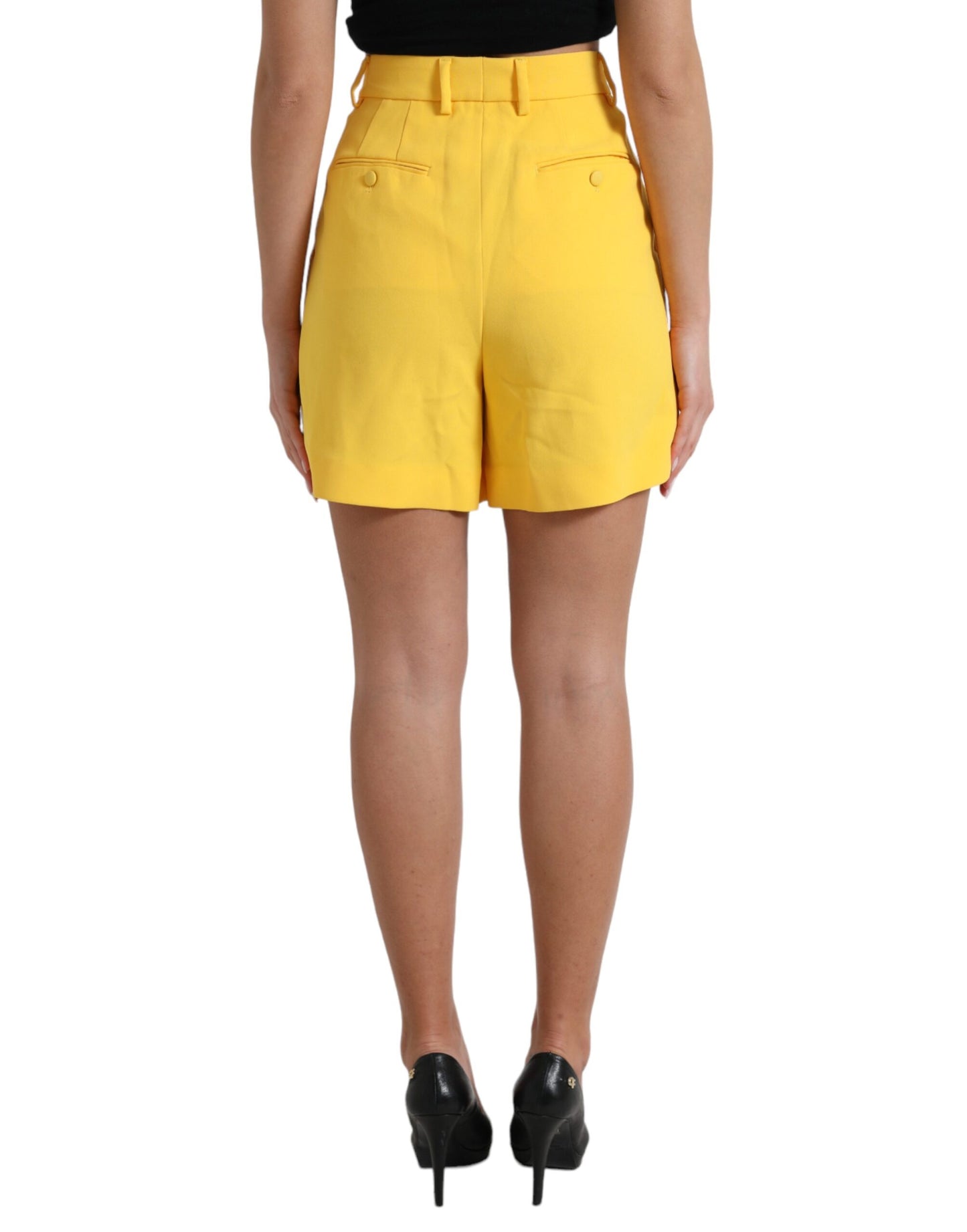 Dolce & Gabbana Elegant High Waist Bermuda Shorts in Sunny Yellow IT44 | L