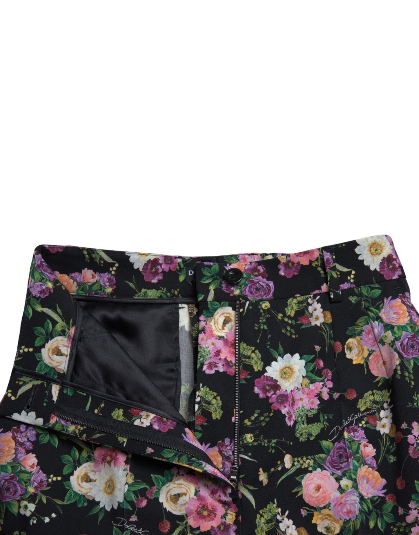 Dolce & Gabbana Floral High Waist Wide Leg Pants IT40 | S