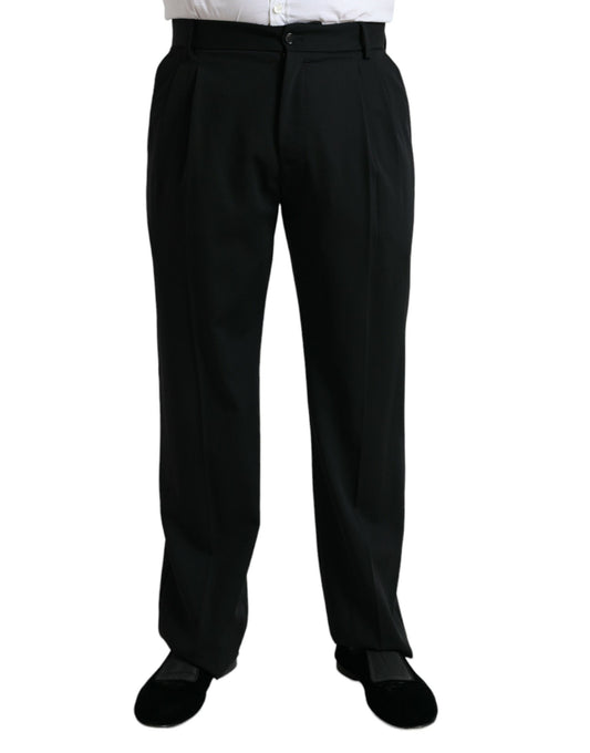 Dolce & Gabbana Elegant Black Wool Dress Pants IT48 / M