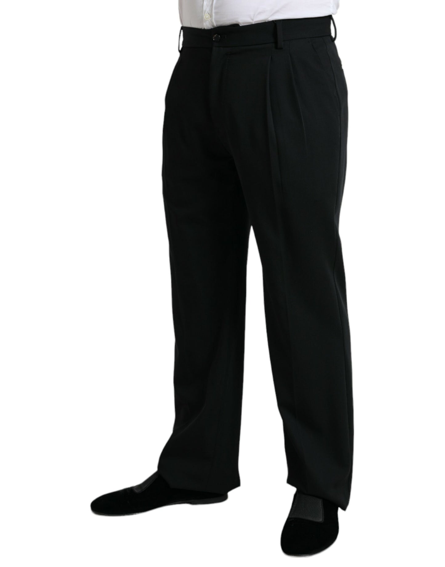 Dolce & Gabbana Elegant Black Wool Dress Pants IT48 / M