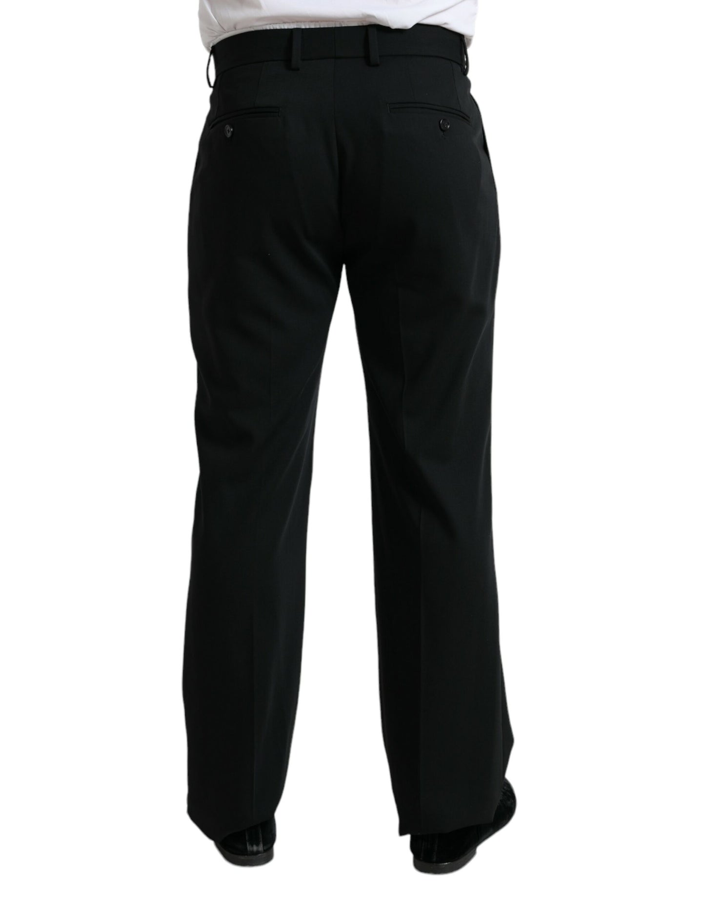 Dolce & Gabbana Elegant Black Wool Dress Pants IT48 / M