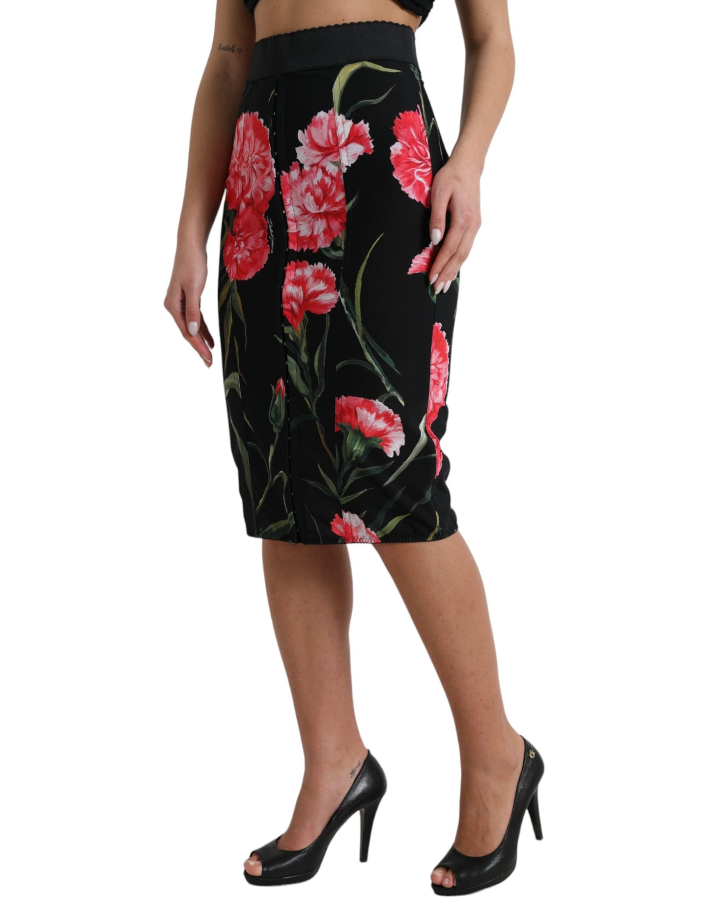 Dolce & Gabbana Floral High Waist Pencil Skirt IT36 / XXS