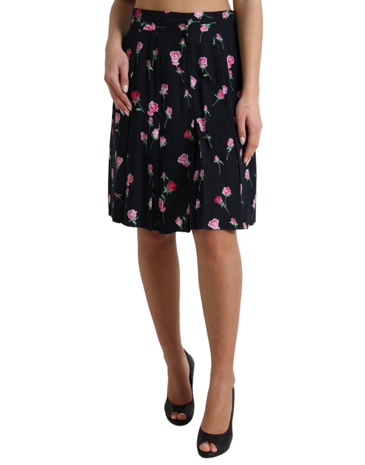 Dolce & Gabbana Elegant Floral A-Line Knee-Length Skirt IT40 | S