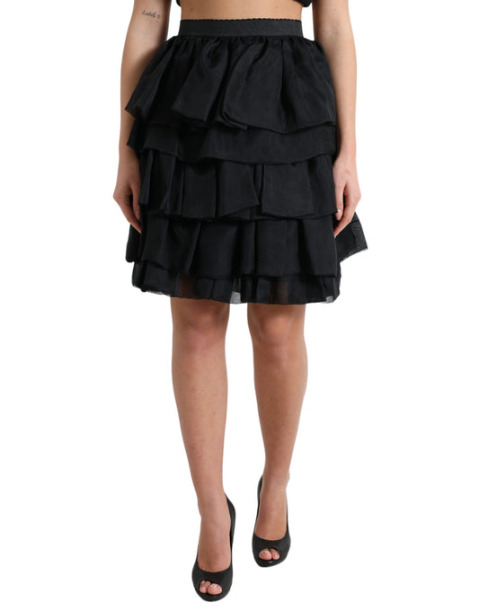 Dolce & Gabbana Elegant Tiered A-Line Mini Skirt IT40 | S