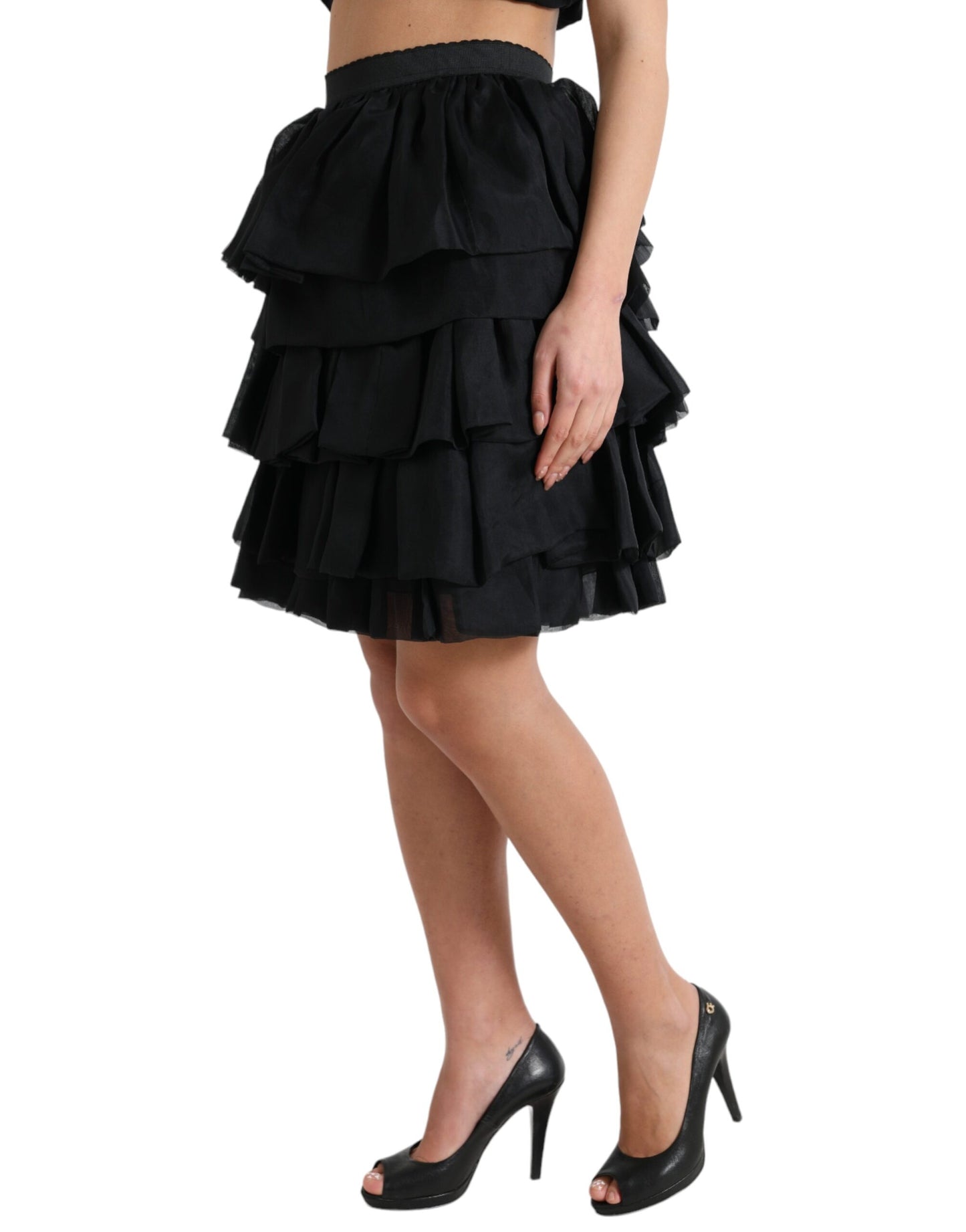 Dolce & Gabbana Elegant Tiered A-Line Mini Skirt IT40 | S