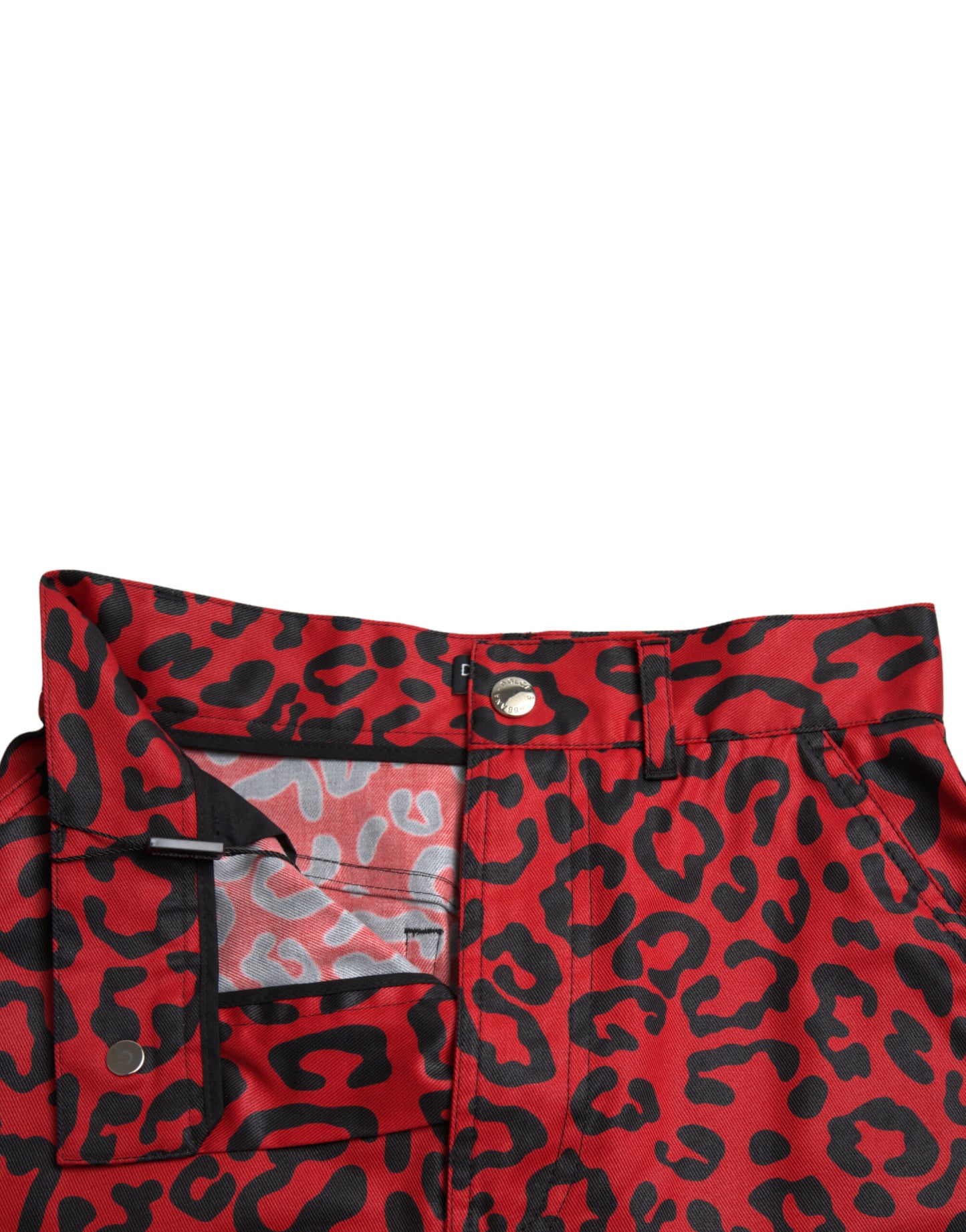 Dolce & Gabbana High Waist Red Leopard Mini Skirt IT40 | S