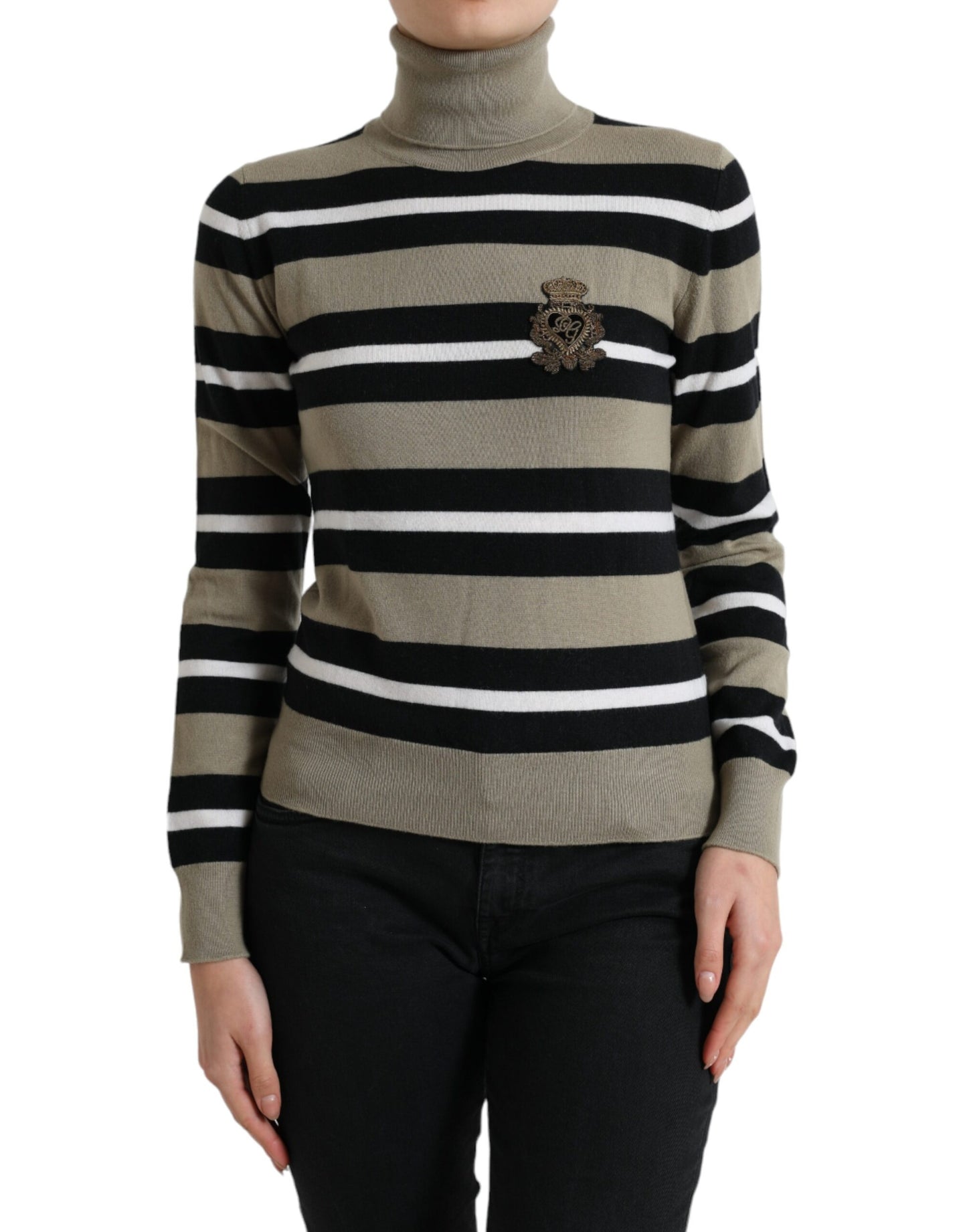 Dolce & Gabbana Multicolor Striped Wool Turtleneck Sweater IT40 | S