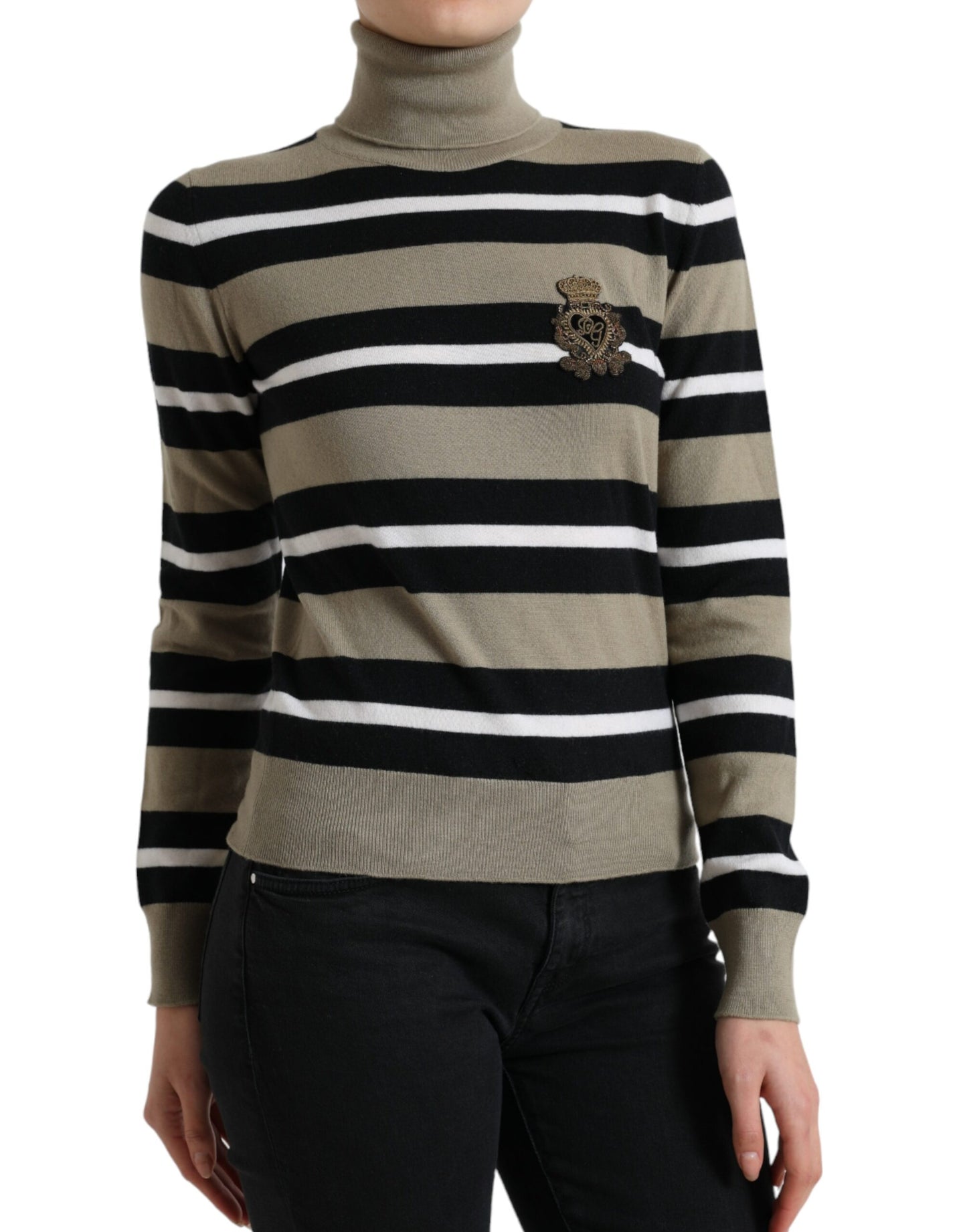 Dolce & Gabbana Multicolor Striped Wool Turtleneck Sweater IT40 | S