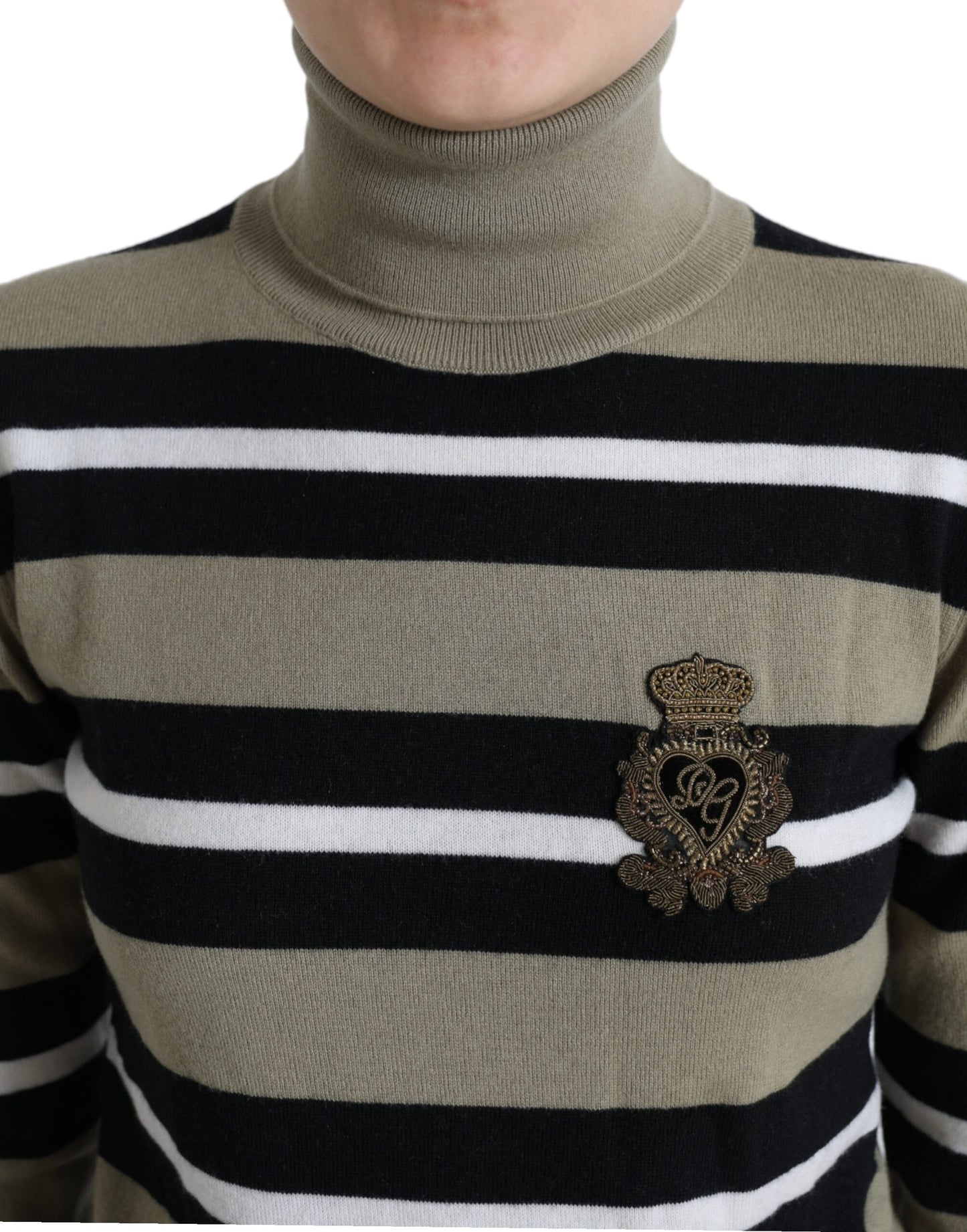 Dolce & Gabbana Multicolor Striped Wool Turtleneck Sweater IT40 | S