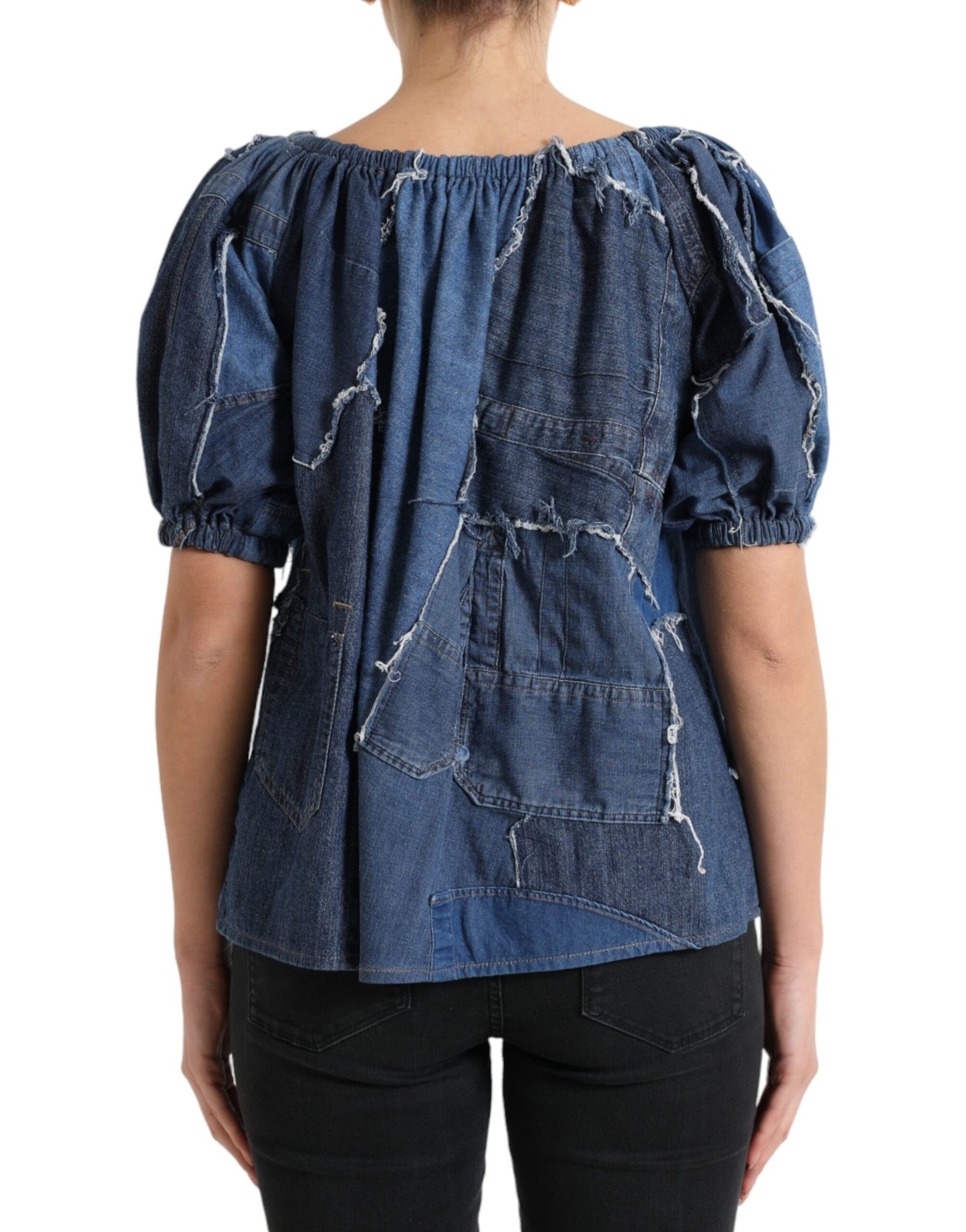 Dolce & Gabbana Elegant Cotton Denim Blouse Top IT40 | S