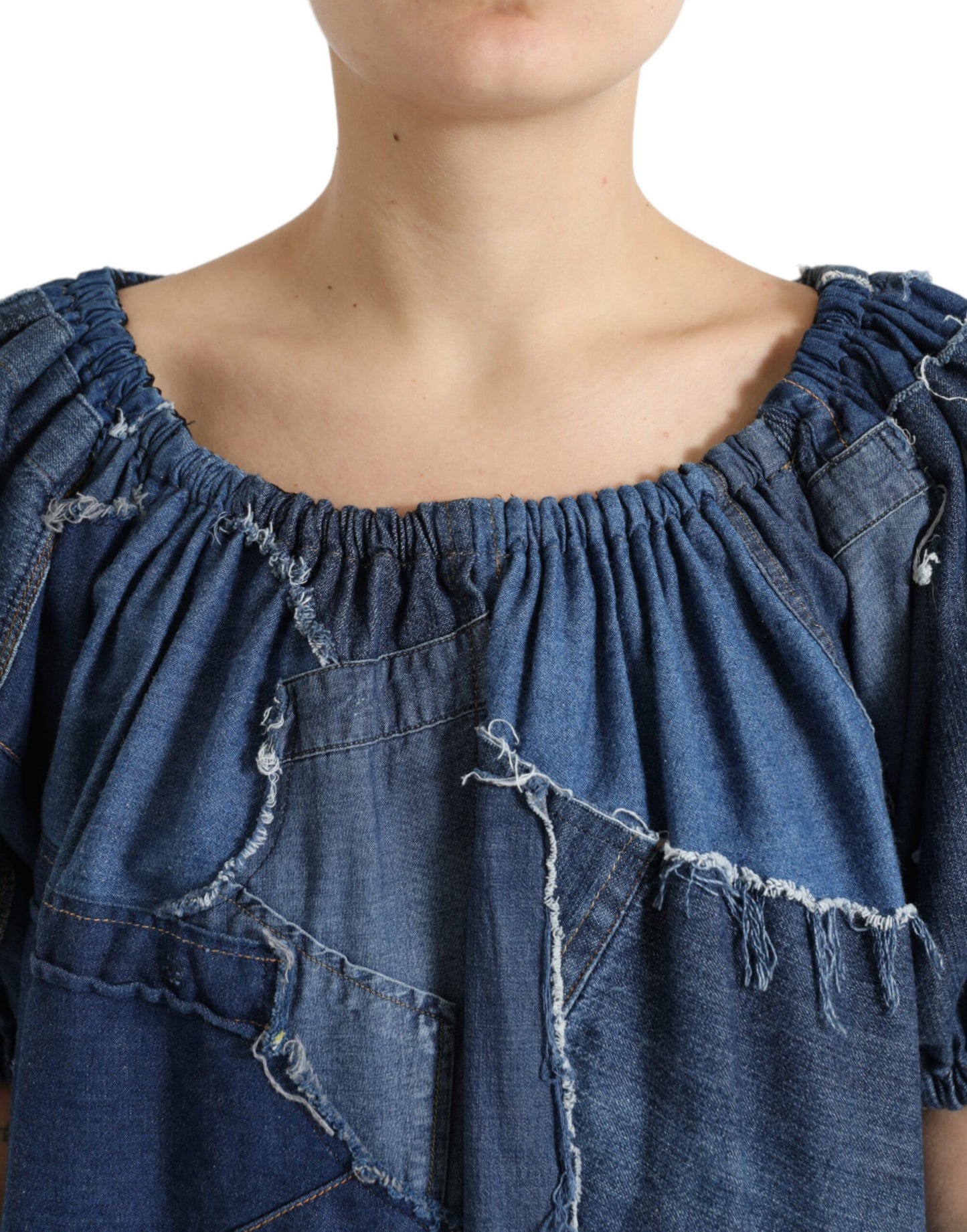 Dolce & Gabbana Elegant Cotton Denim Blouse Top IT40 | S