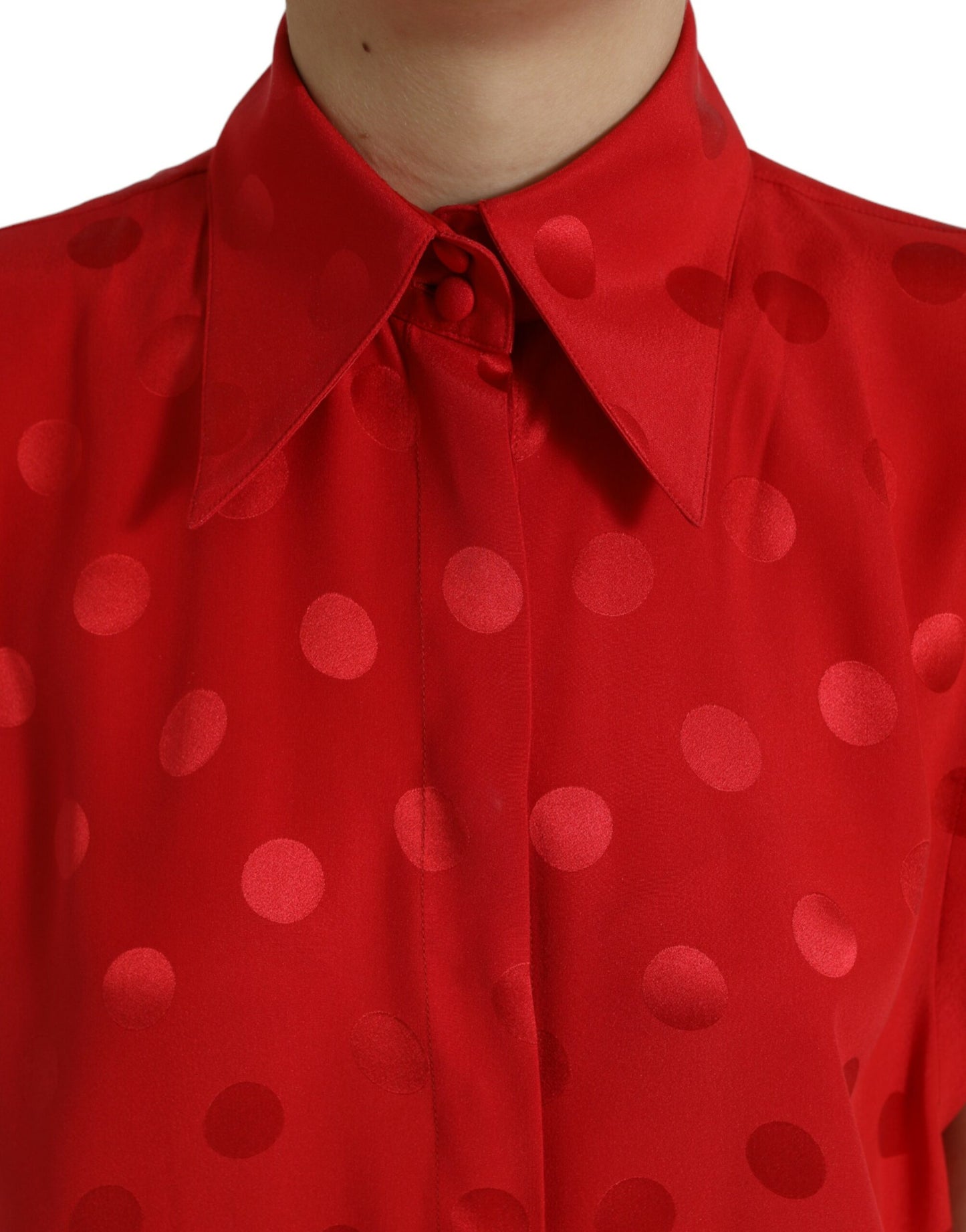 Dolce & Gabbana Elegant Polka Dot Sleeveless Silk Blouse IT40 | S