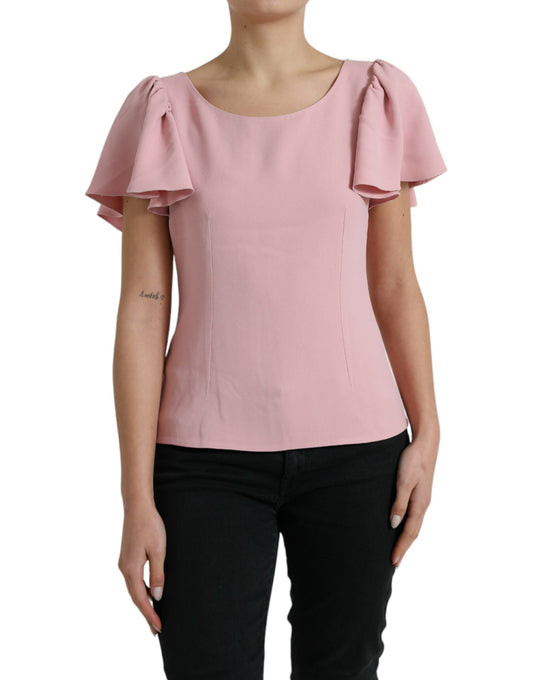 Dolce & Gabbana Chic Pink Bell Sleeve Top IT44 / L