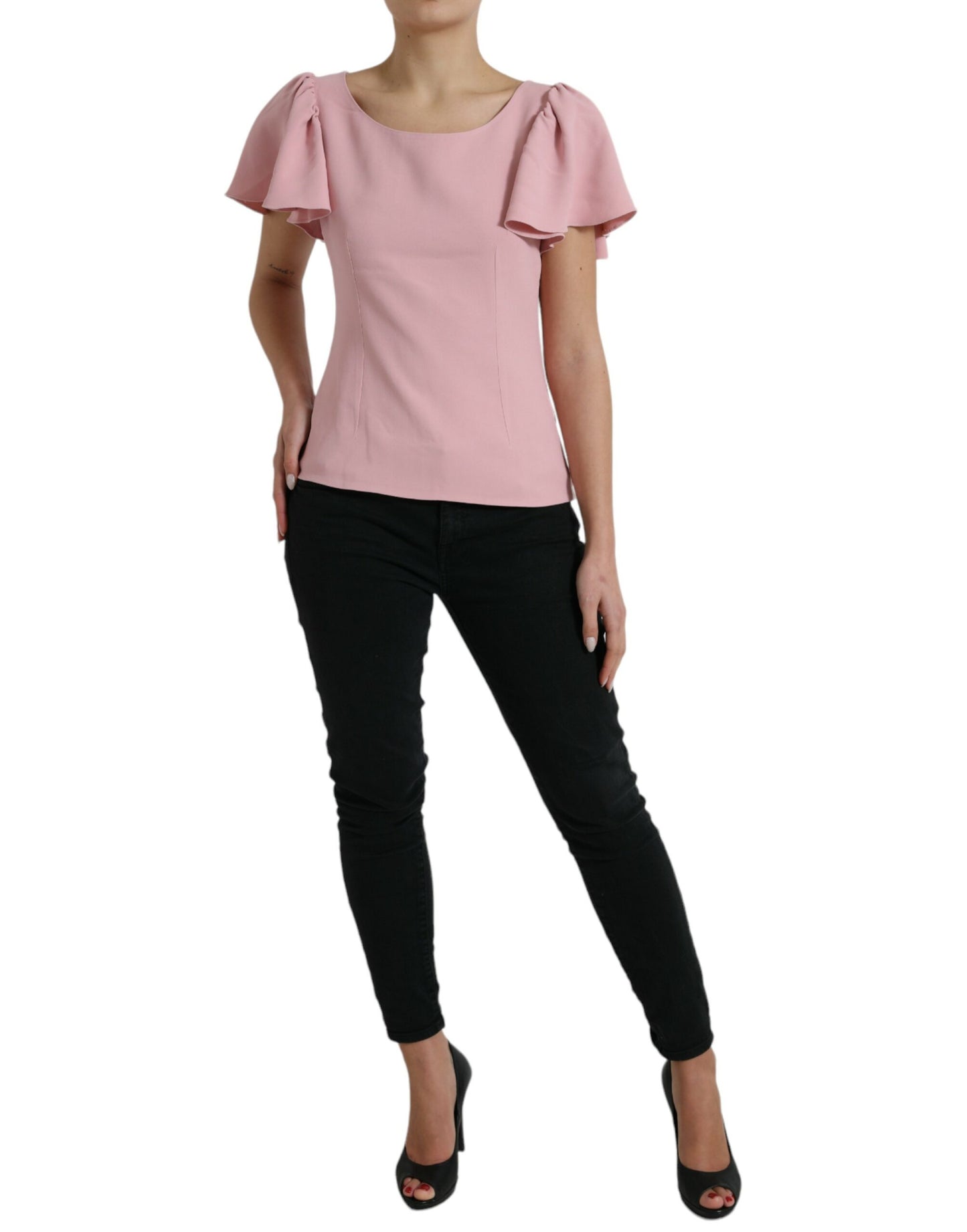 Dolce & Gabbana Chic Pink Bell Sleeve Top IT44 / L