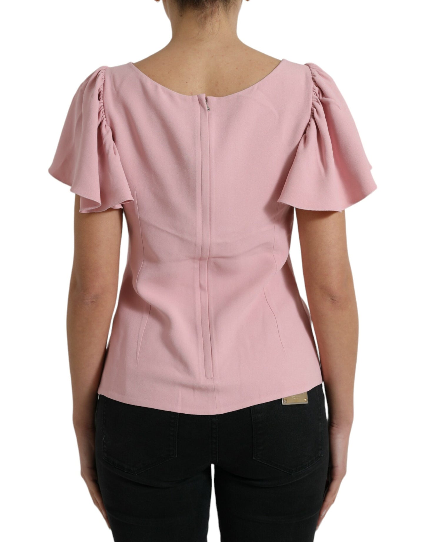 Dolce & Gabbana Chic Pink Bell Sleeve Top IT44 / L