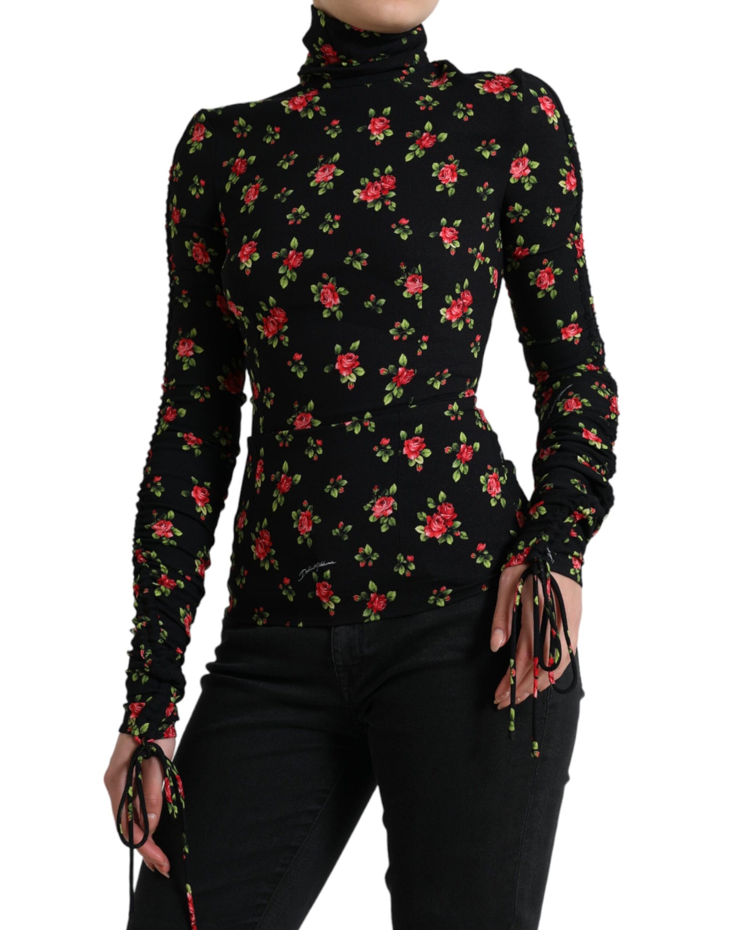 Dolce & Gabbana Elegant Floral Silk Blend Top IT40 | S