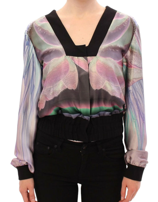 Sergei Grinko Multicolor Silk Blouse Jacket IT40 | S