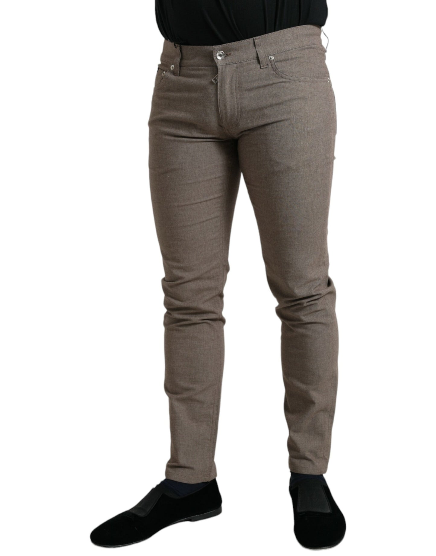 Dolce & Gabbana Elegant Brown Cotton Stretch Skinny Pants