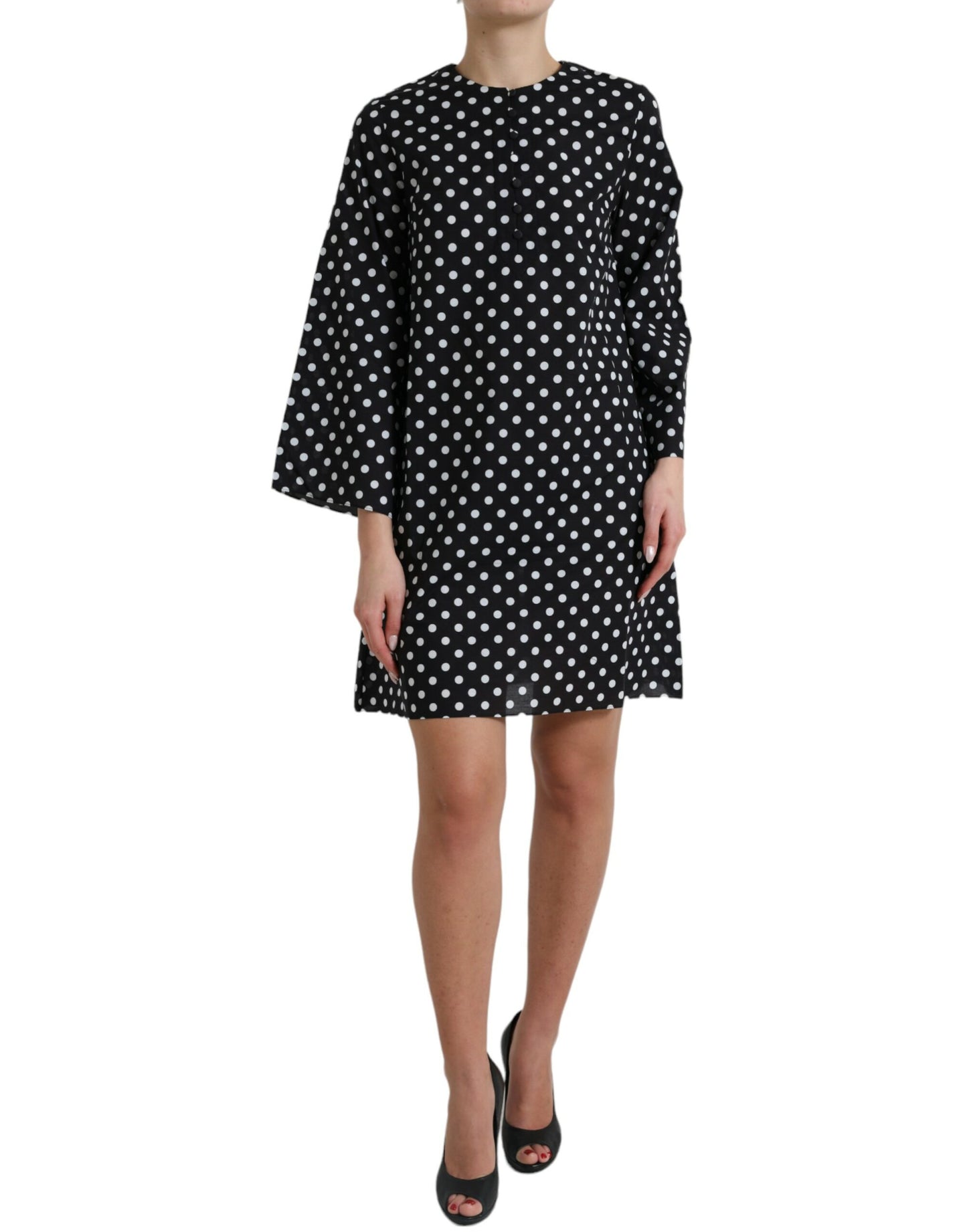 Dolce & Gabbana Elegant Polka Dot Shift Mini Dress IT40 | S