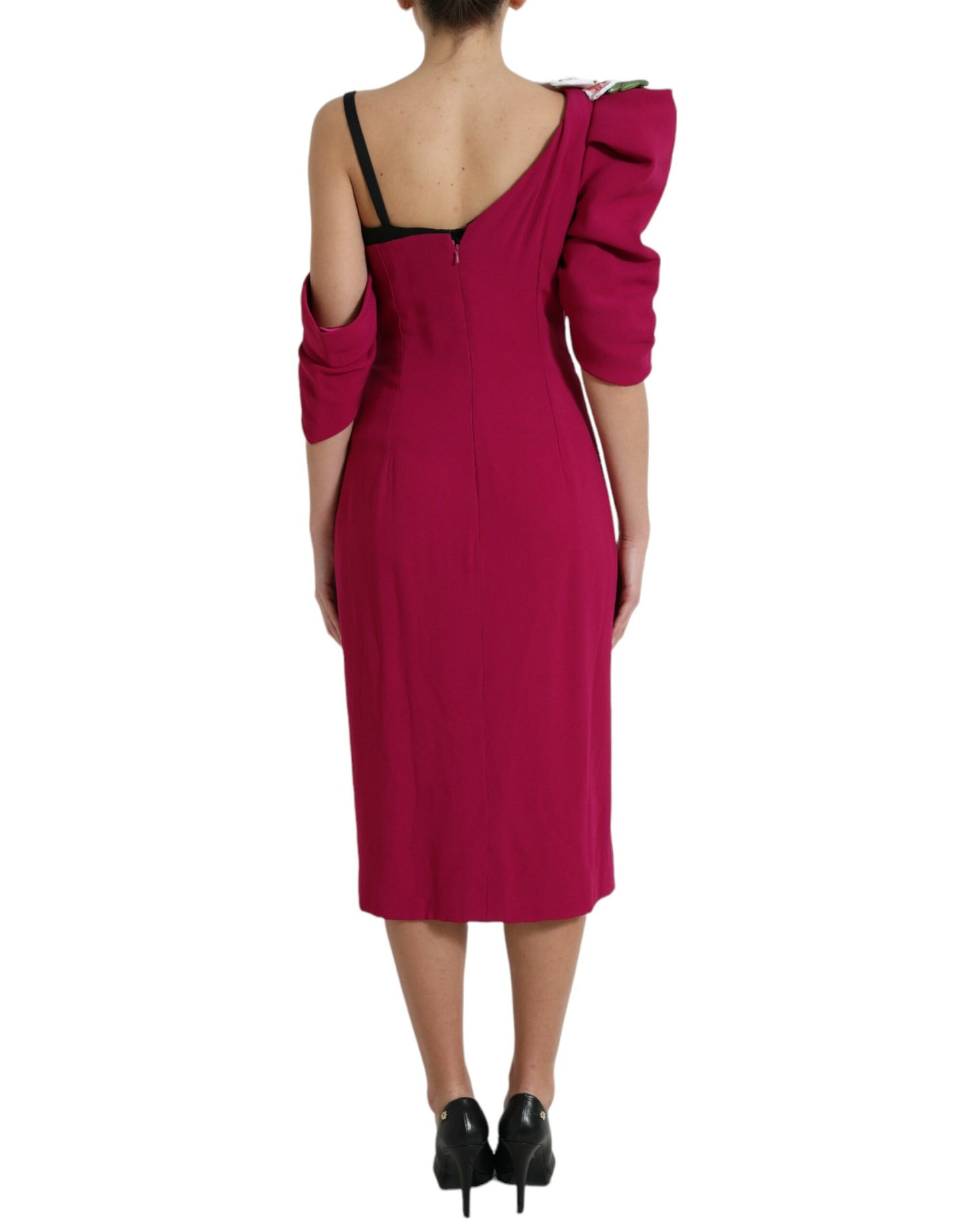 Dolce & Gabbana Elegant Purple Silk Midi Sheath Dress IT42 / M