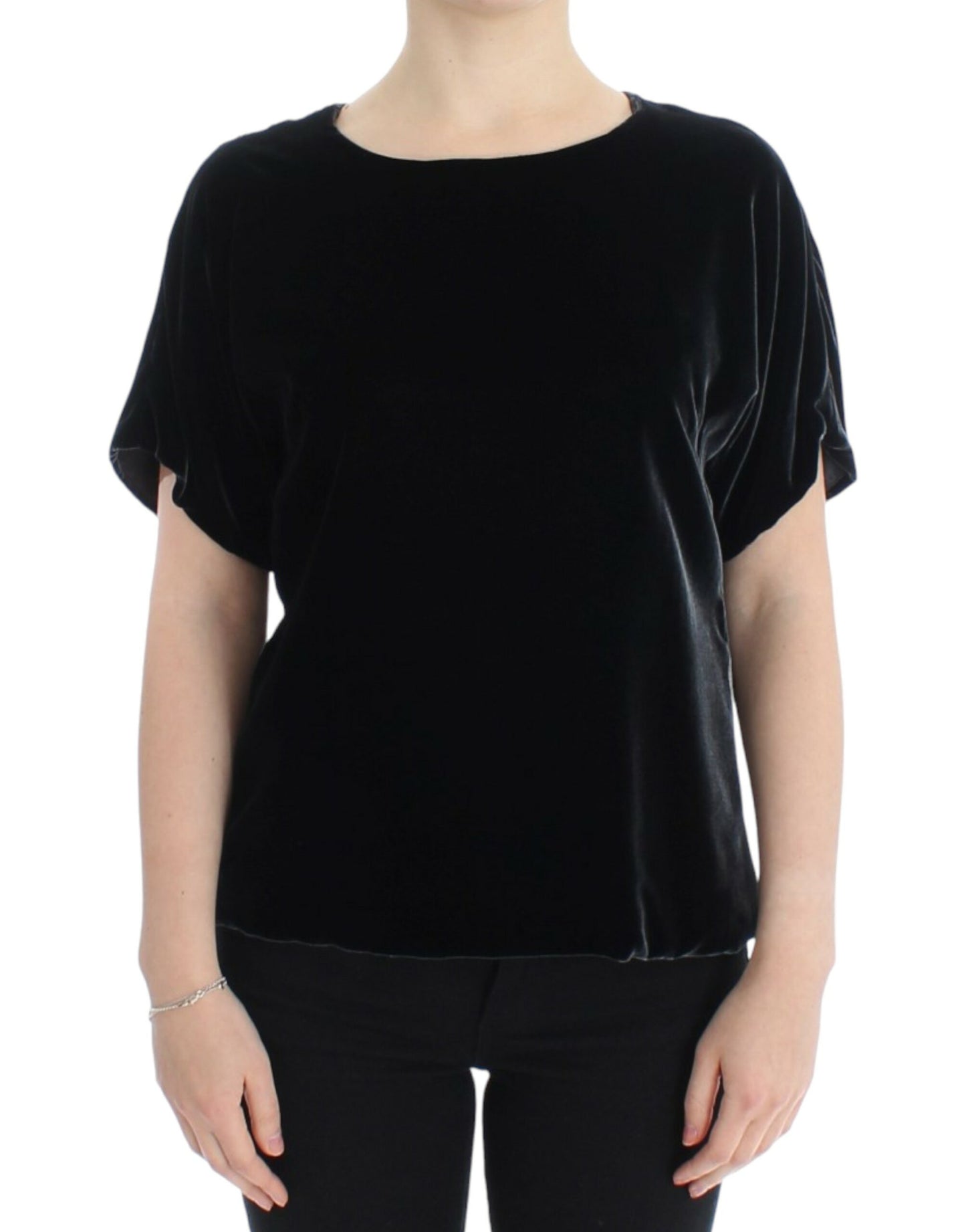 Dolce & Gabbana Enchanting Velvet Short Sleeve Top IT38 / XS