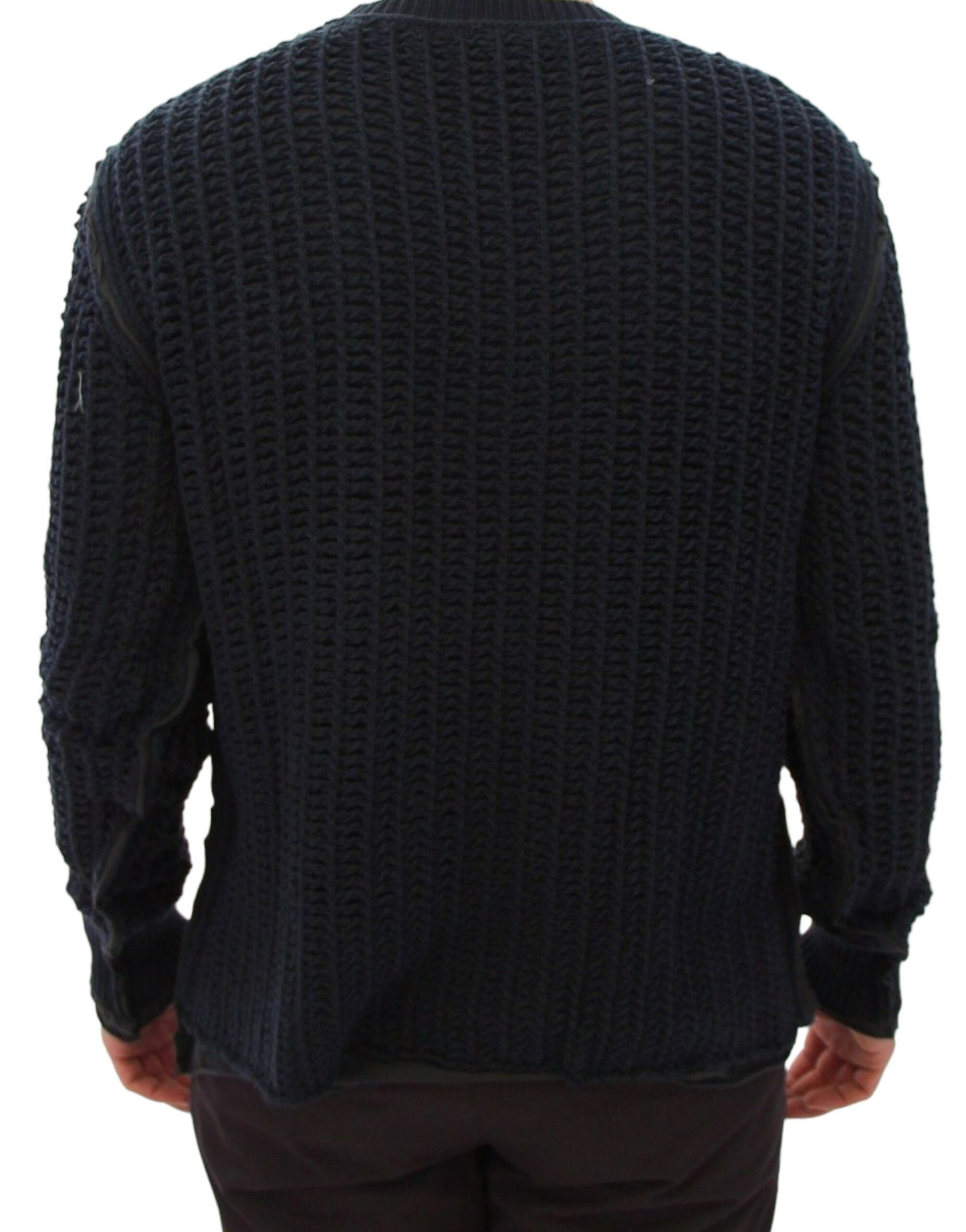 Dolce & Gabbana Elegant Blue and Black Layered Sweater IT48 / M