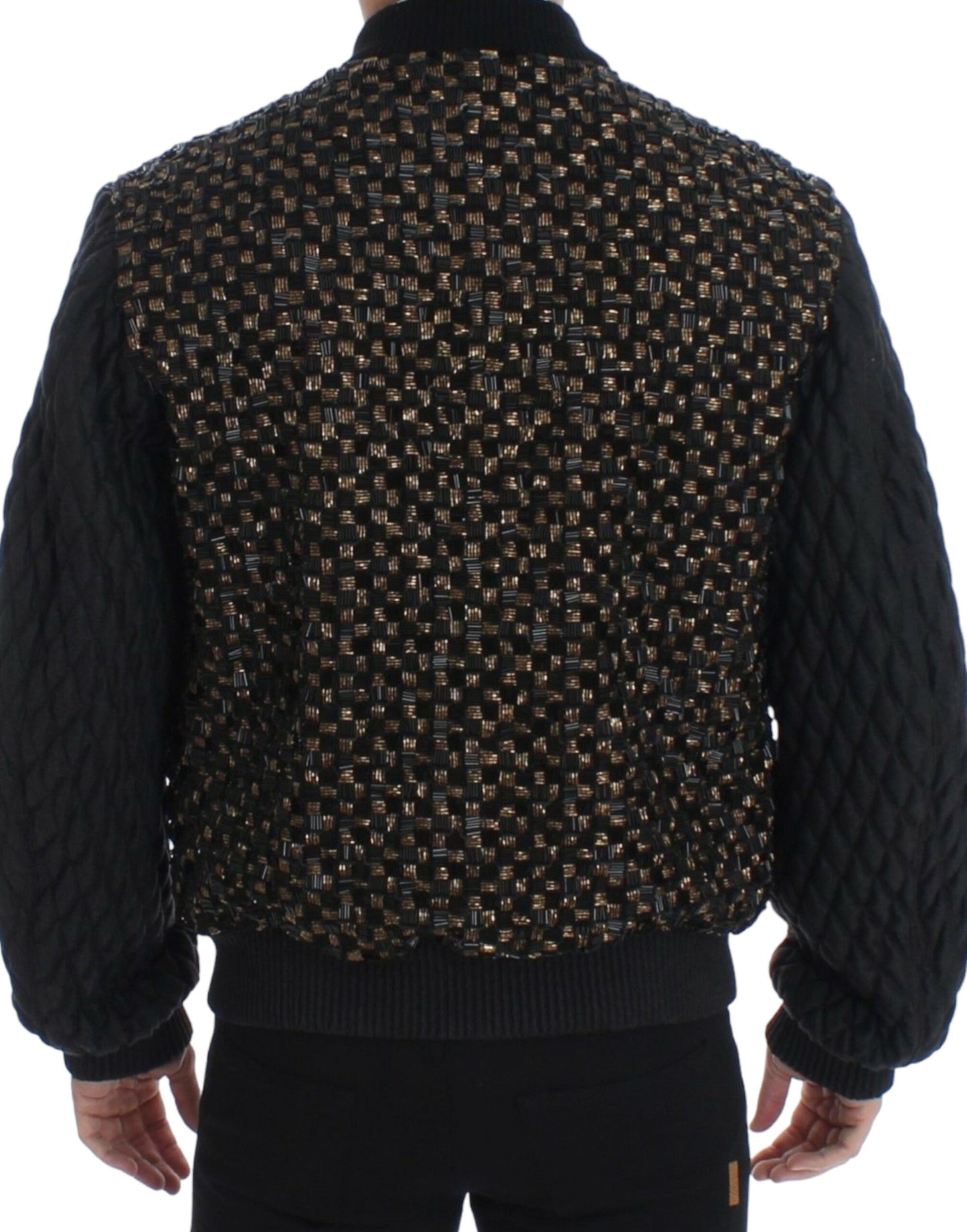 Dolce & Gabbana Elegant Black Sequined Designer Jacket IT48 / M