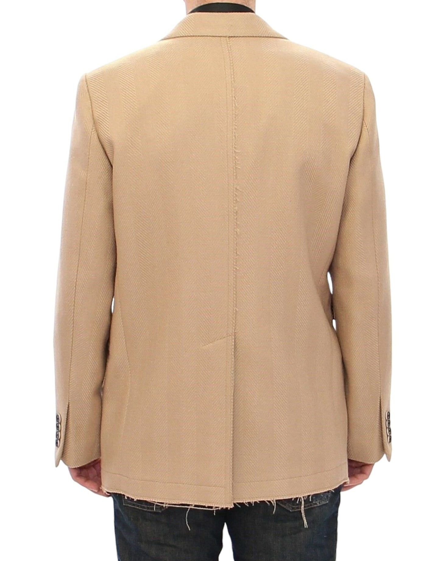 Dolce & Gabbana Elegant Beige Formal Wool Coat IT46 / S