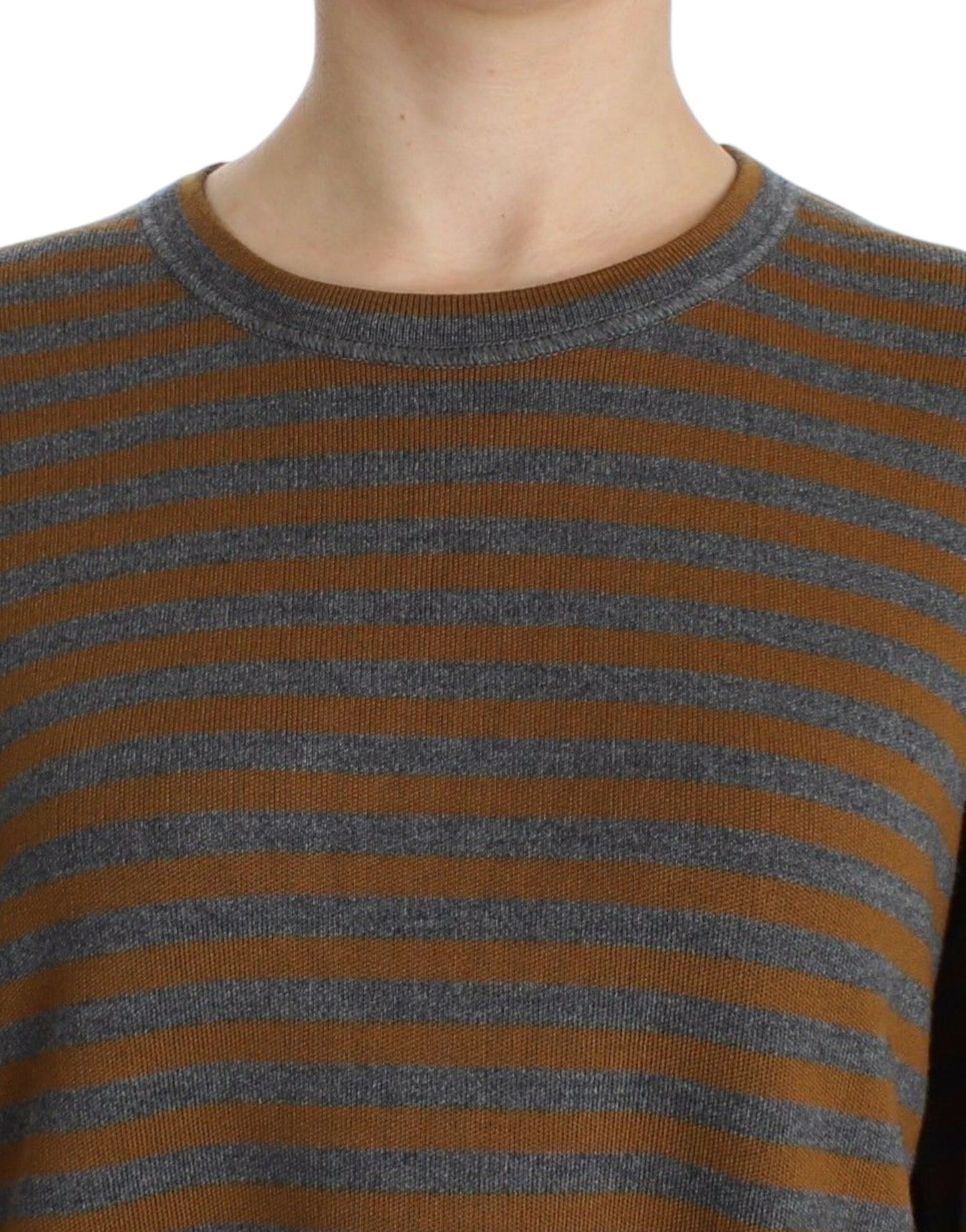 Dolce & Gabbana Yellow & Gray Striped Oversized Sweater IT40 | L