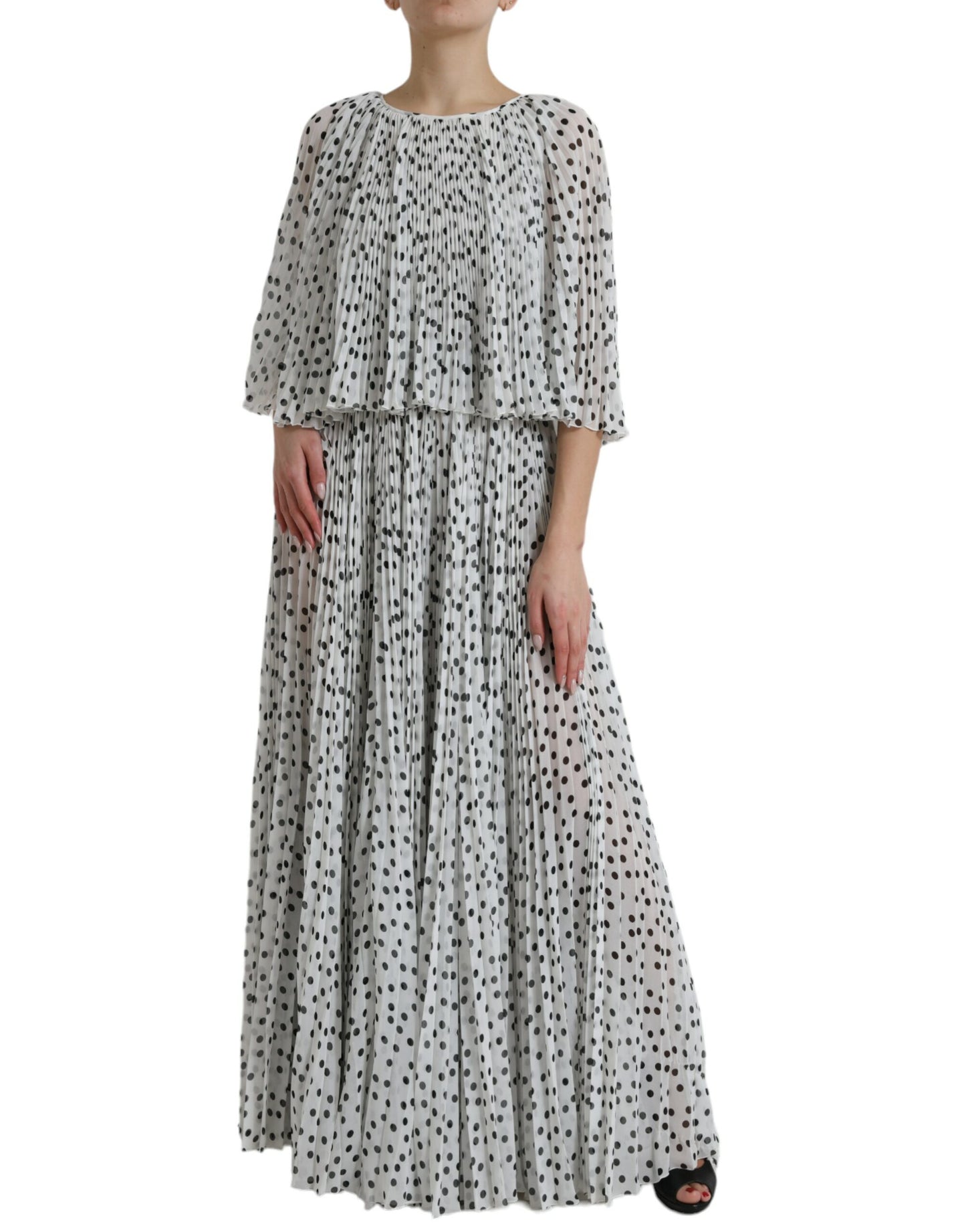 Dolce & Gabbana Elegant Polka Dots Maxi Dress IT40 | S