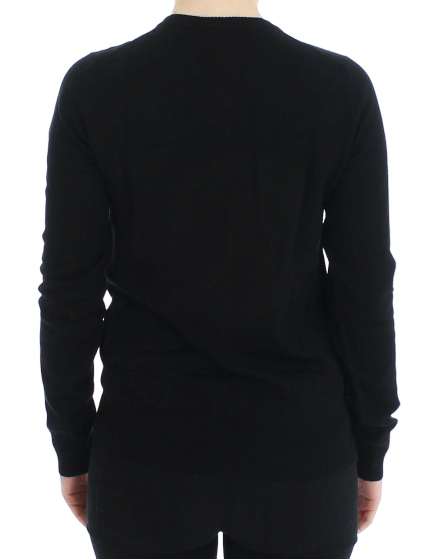 Dolce & Gabbana Elegant Black Wool Cardigan Sweater IT46 / XL