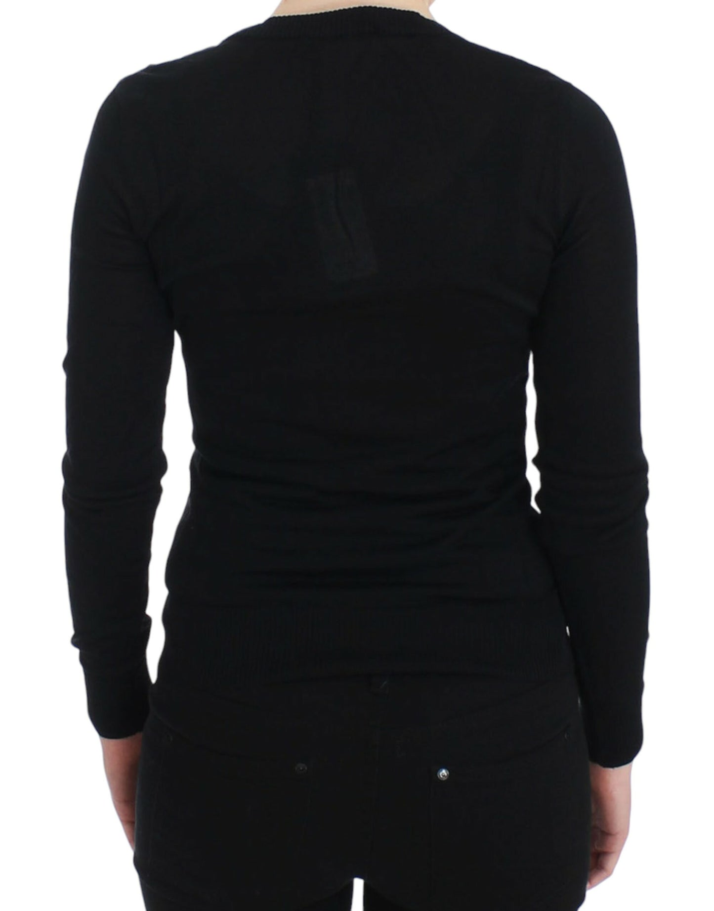 Dolce & Gabbana Elegant Black Deep Crewneck Sweater IT38 / XS