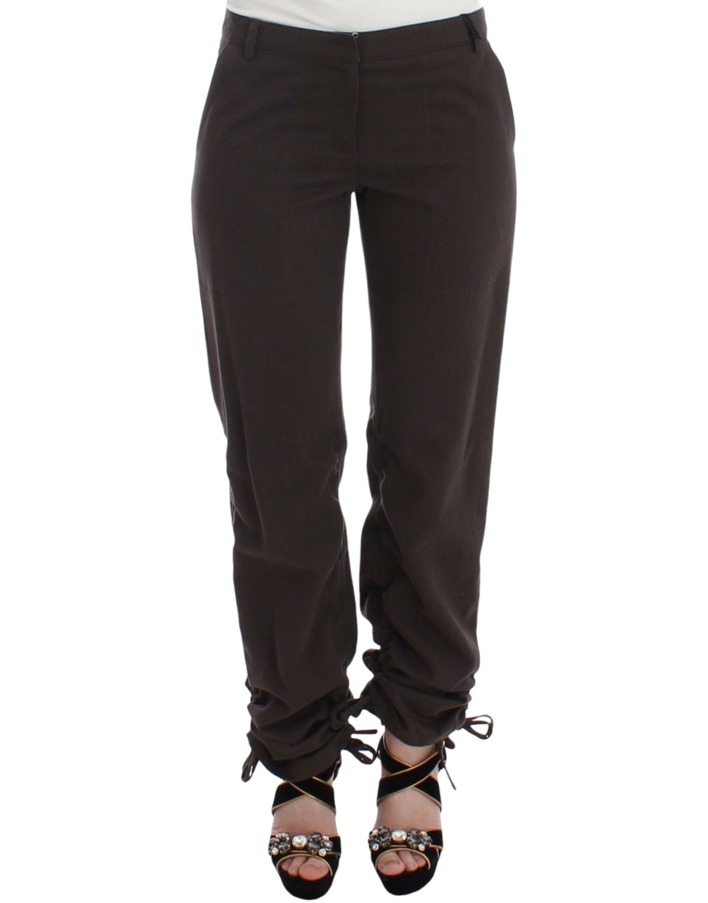 Ermanno Scervino Chic Brown Cotton Dress Pants IT38 | XS