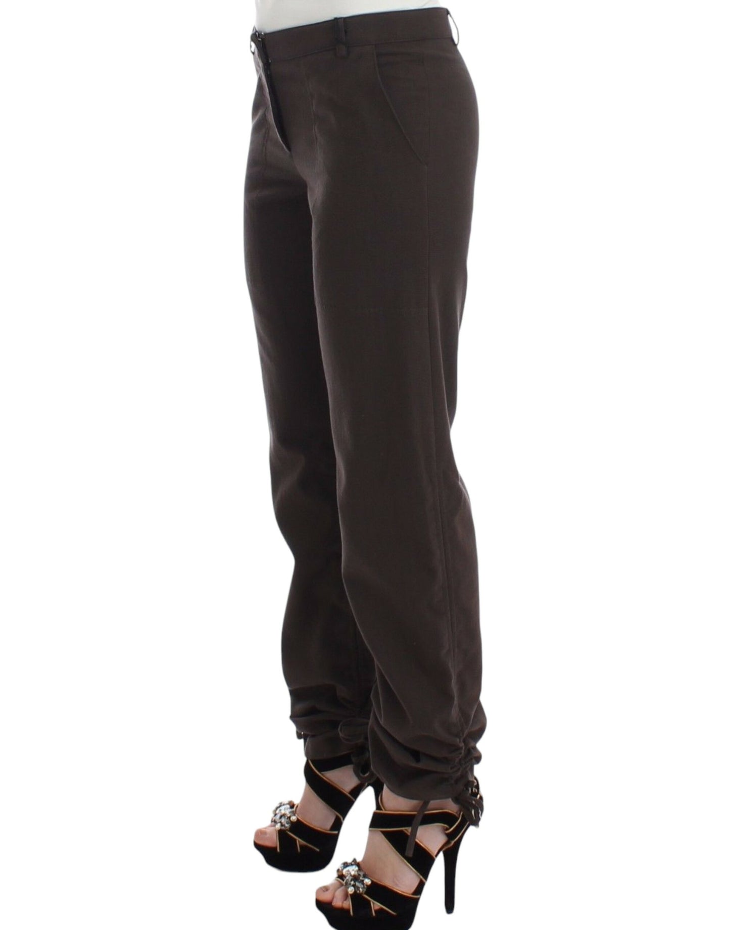 Ermanno Scervino Chic Brown Cotton Dress Pants IT38 | XS