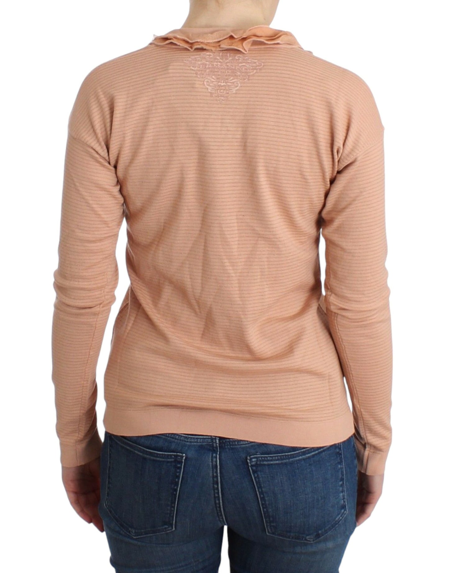 Ermanno Scervino Chic Striped Wool Blend Orange Sweater IT44 | M