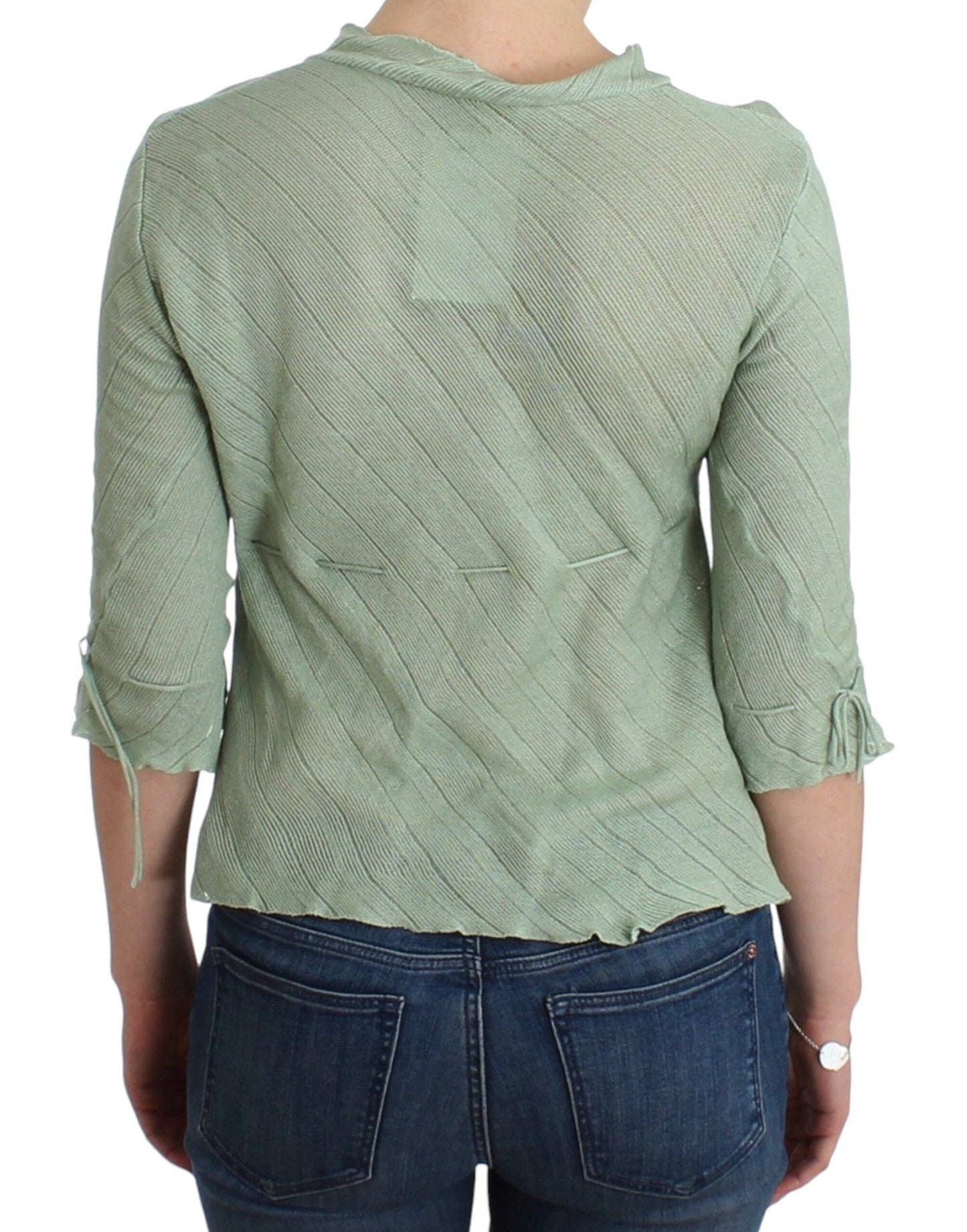 Ermanno Scervino Chic Green Knitted Top – Ethereal Elegance IT44 | M