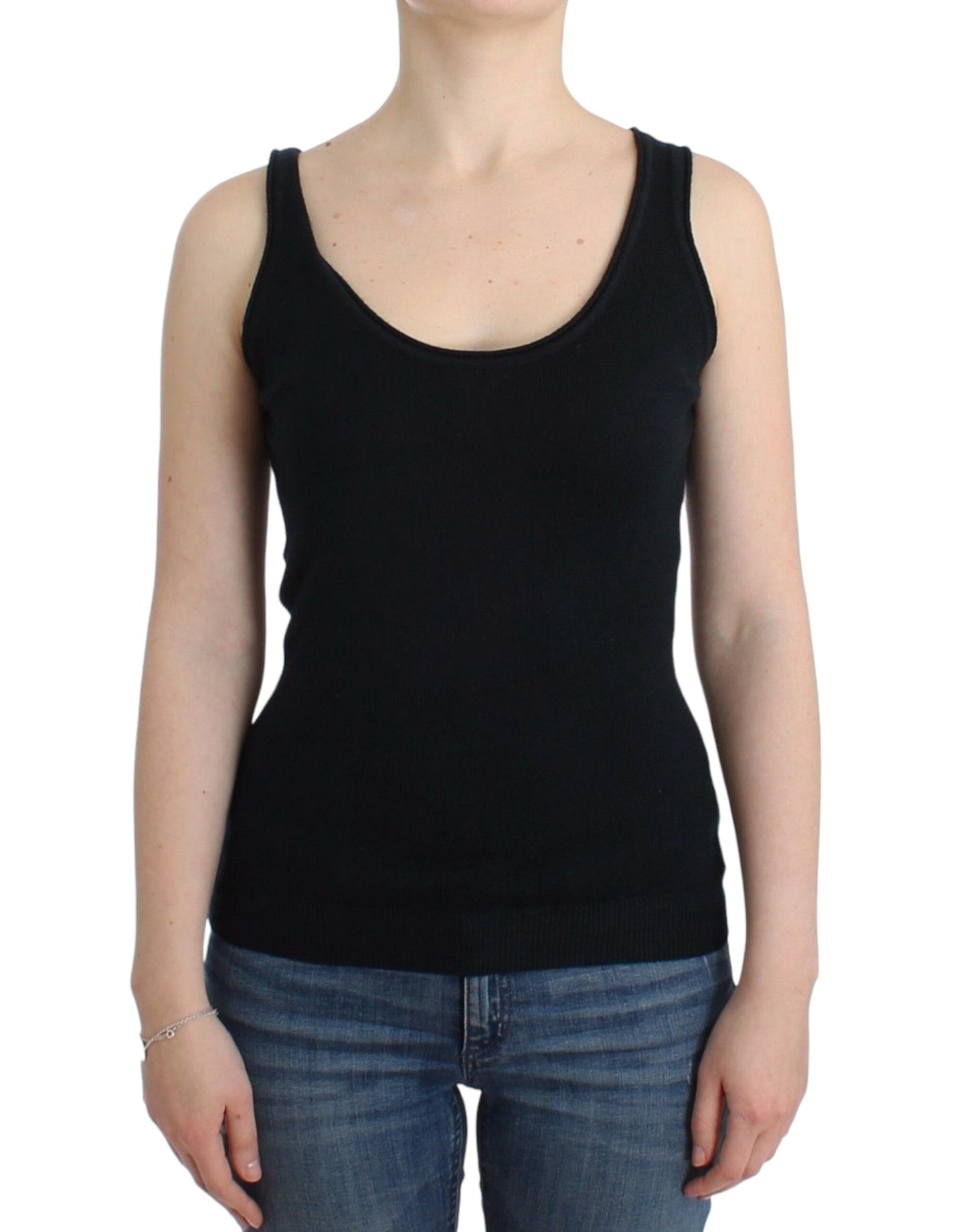 Ermanno Scervino Elegant Black Cashmere Knit Top IT42 | S