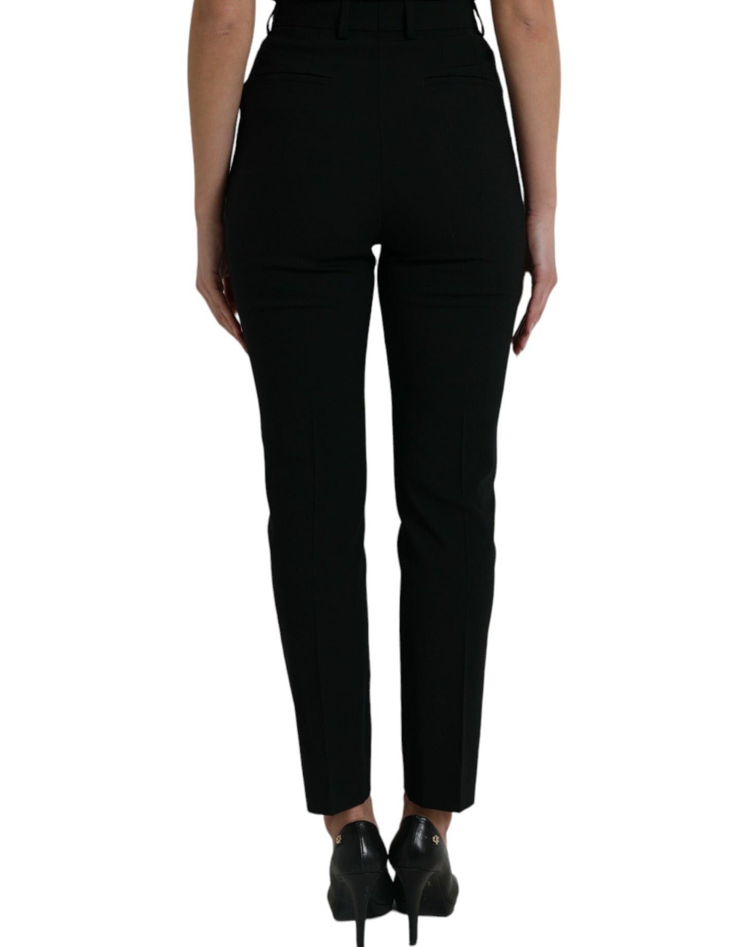 Dolce & Gabbana Elegant High Waist Tapered Wool Pants IT40 | S